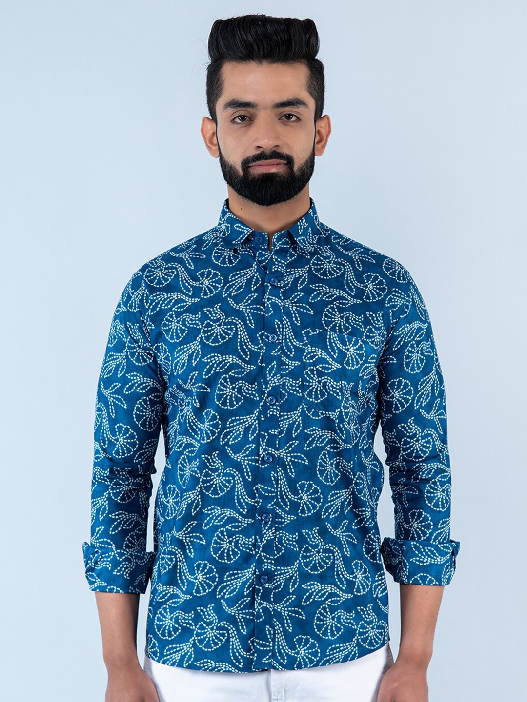 

Tistabene Men Floral Printed Casual Shirt, Blue