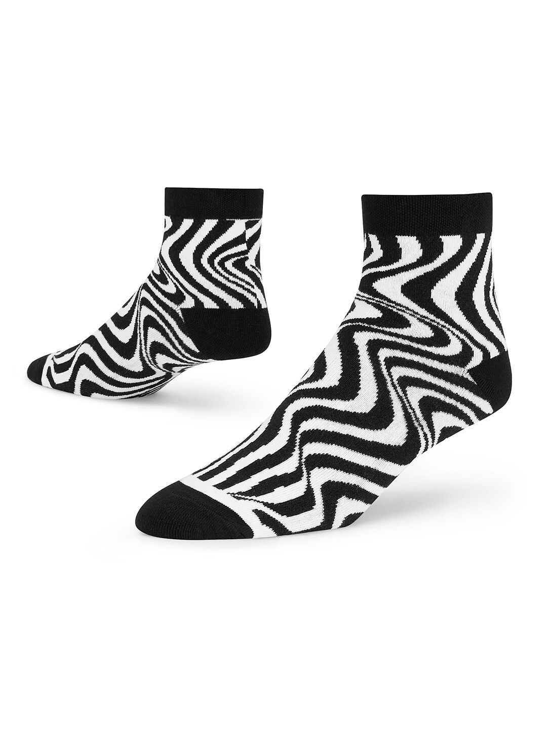 

Dynamocks Patterned Ankle Length Socks, Black