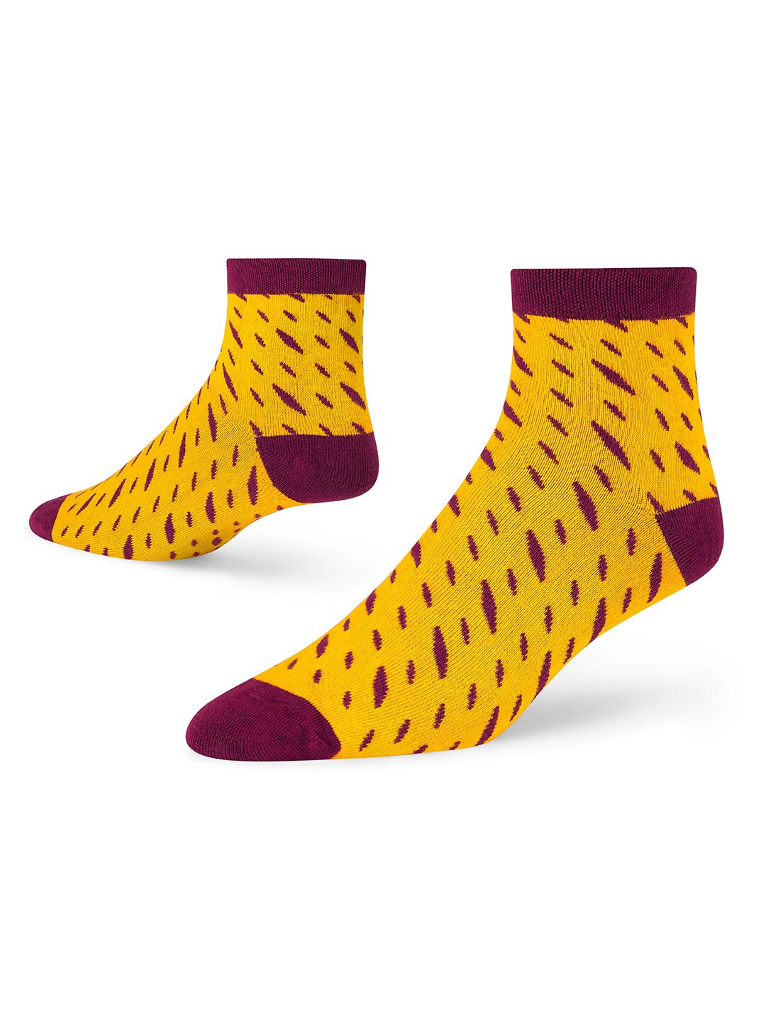 

Dynamocks Patterned Ankle Length Socks, Yellow