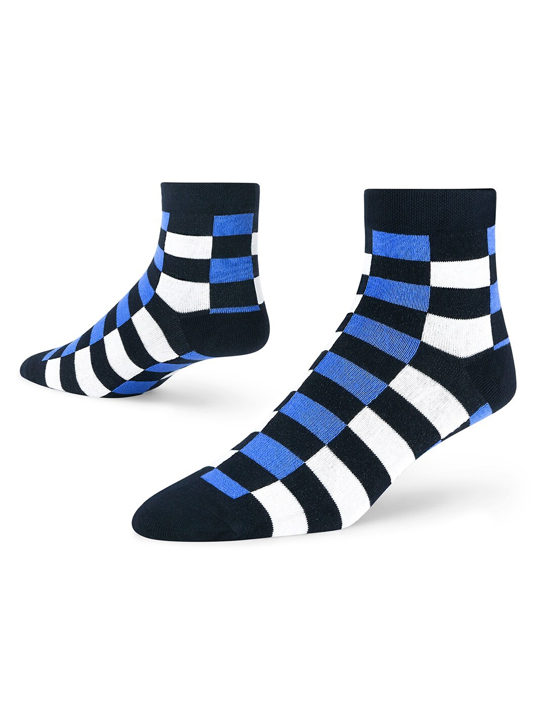 

Dynamocks Checked Ankle Length Socks, Black