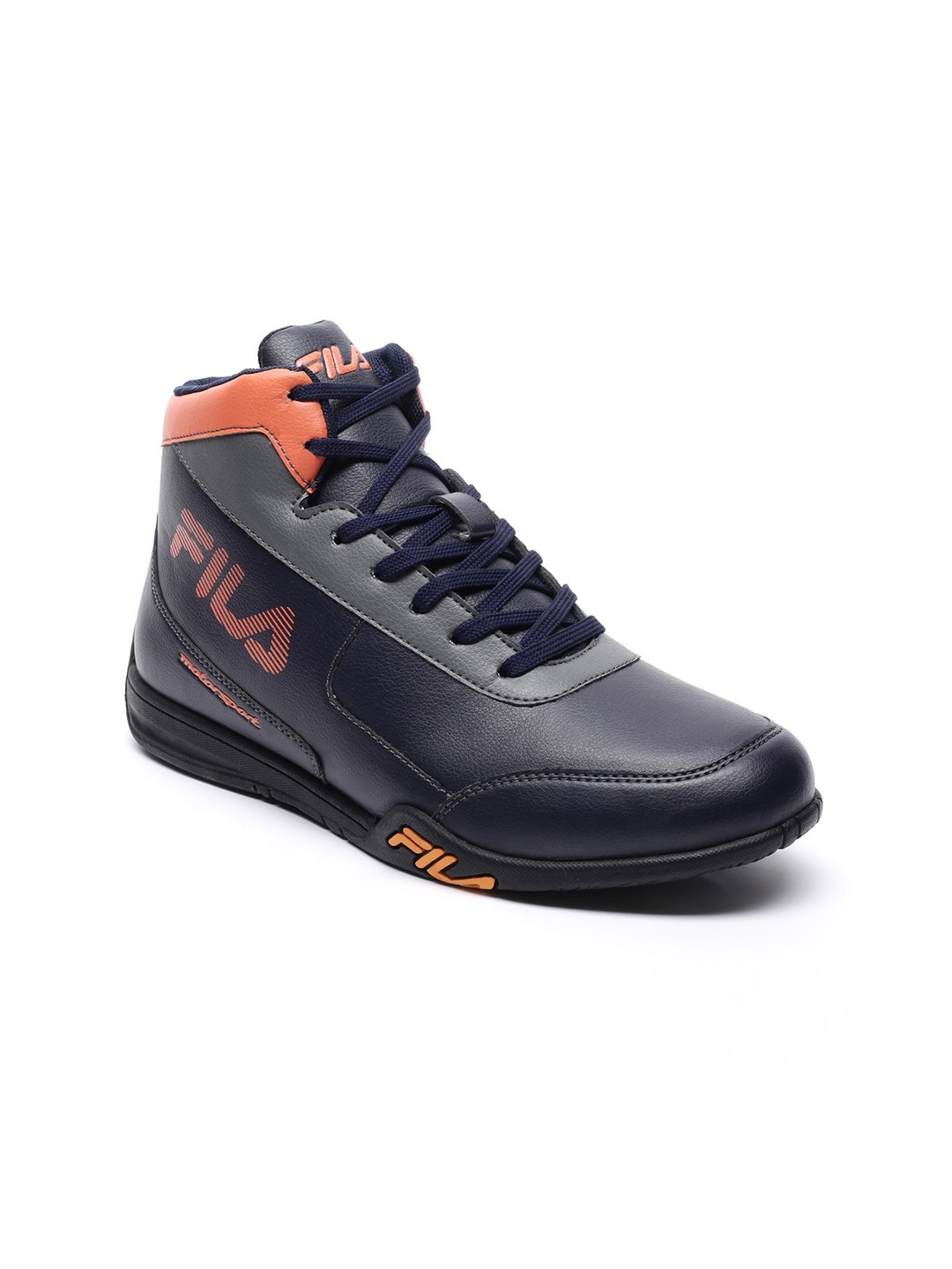 

FILA Men Colourblocked Mid-Top Sneakers, Navy blue