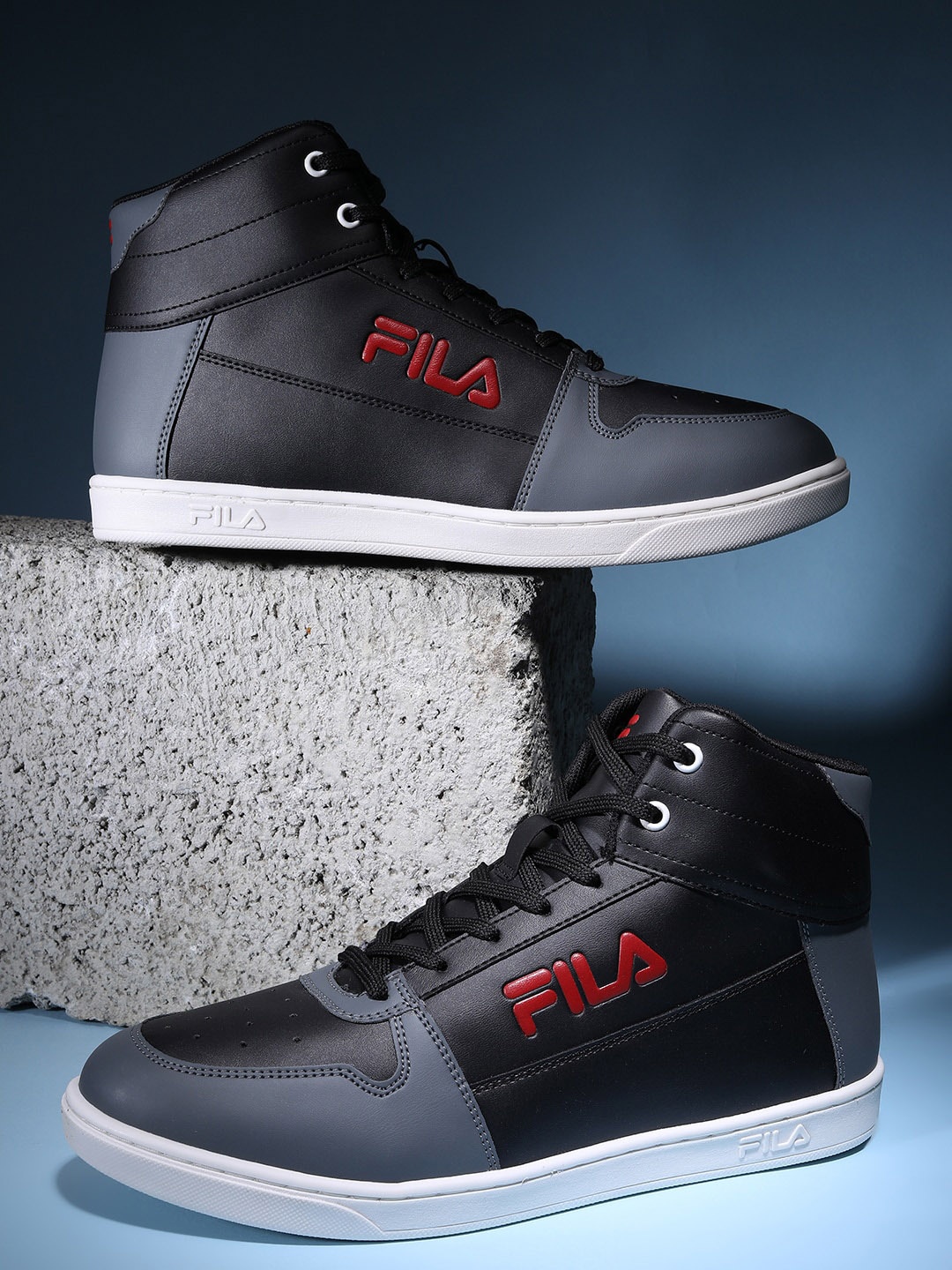 

FILA Men Comfort Insole Mid Top Sneakers, Black