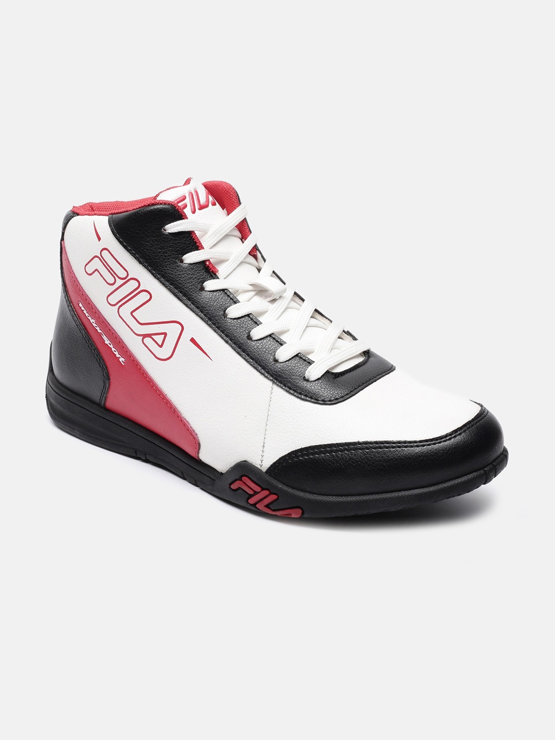 

FILA Men Colourblocked Mid-Top Sneakers, Off white