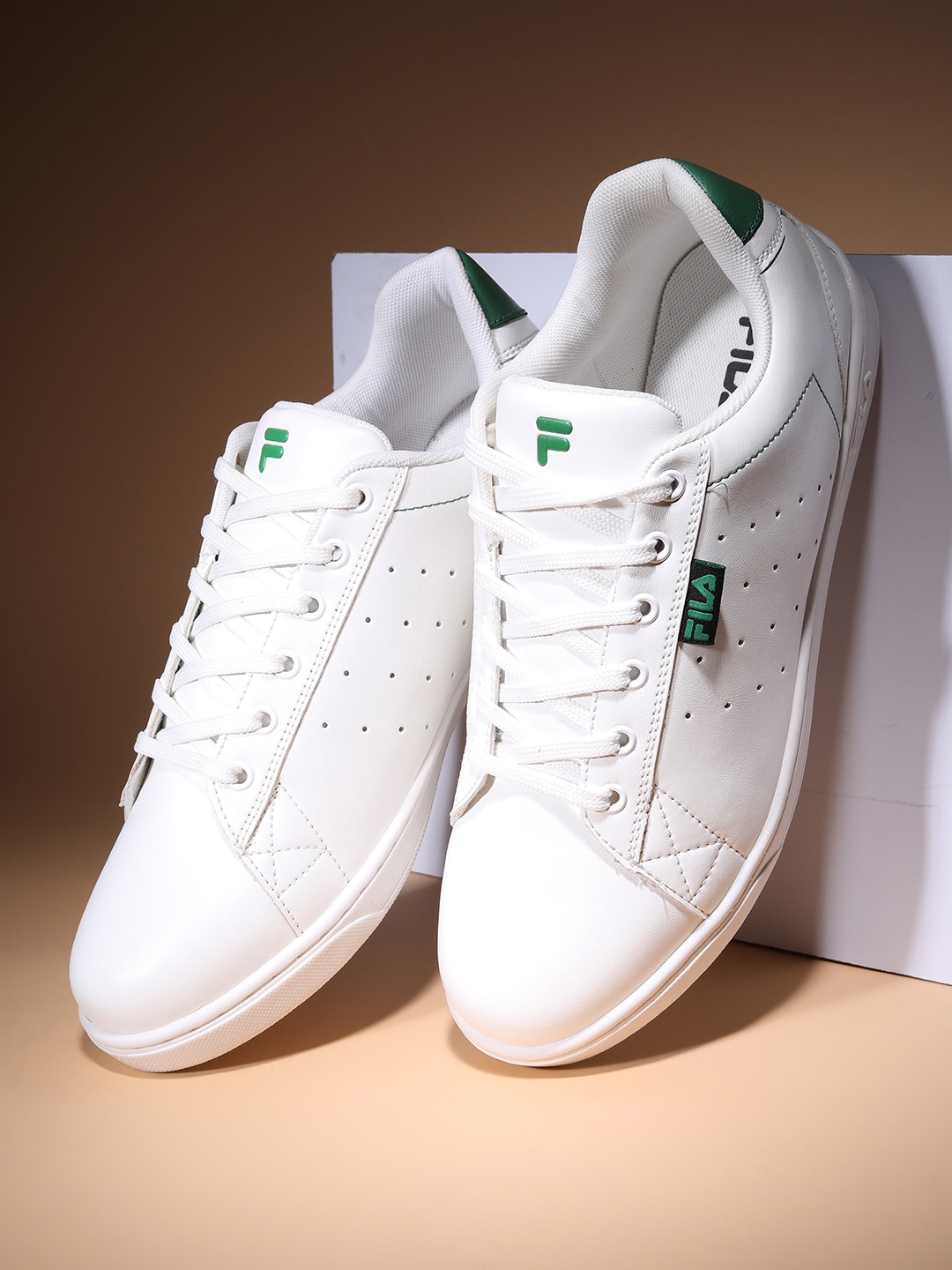 

FILA Men Perforated Lace-Up Sneakers, White