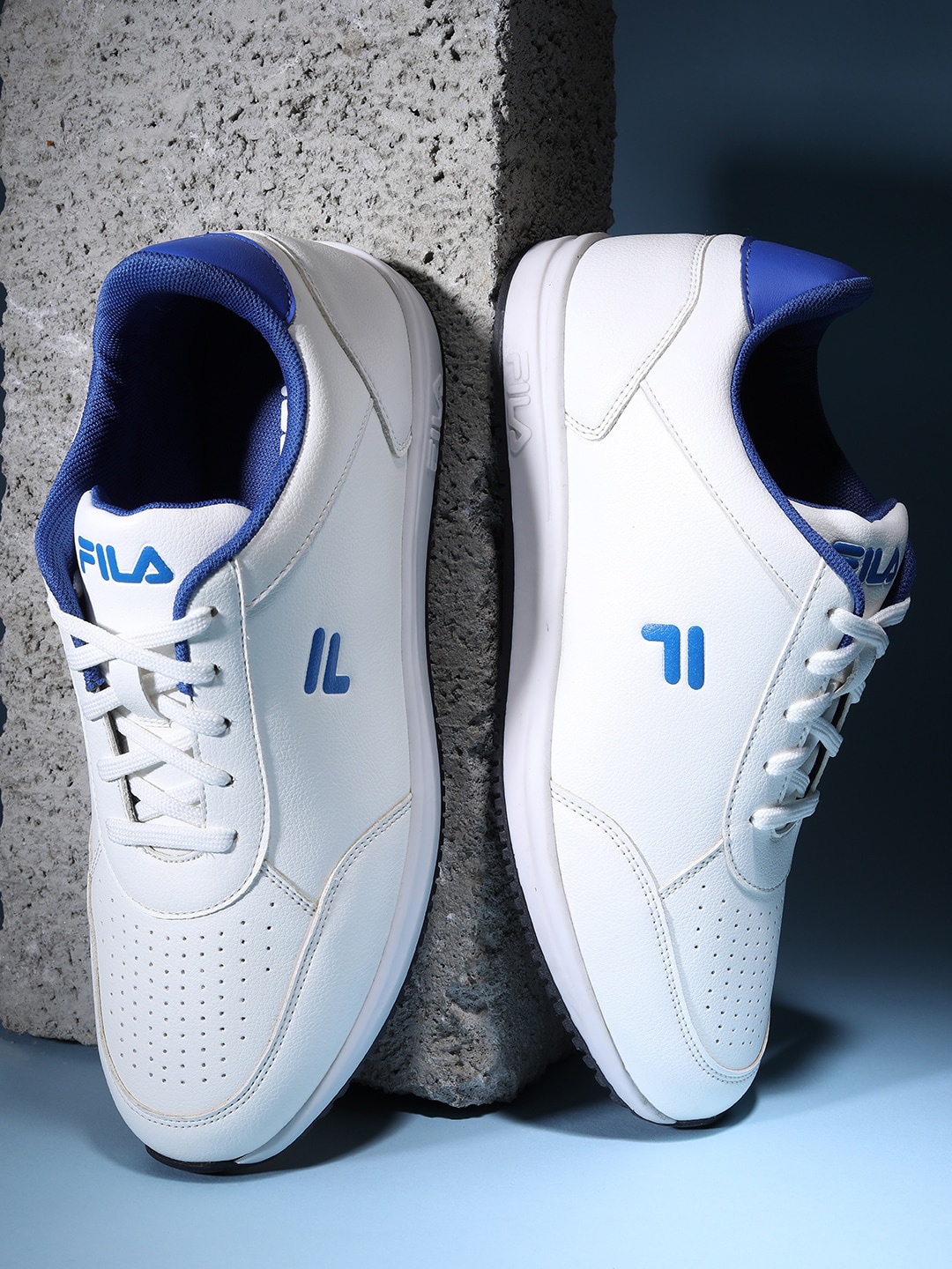 

FILA Men Perforated Lace-Up Sneakers, White