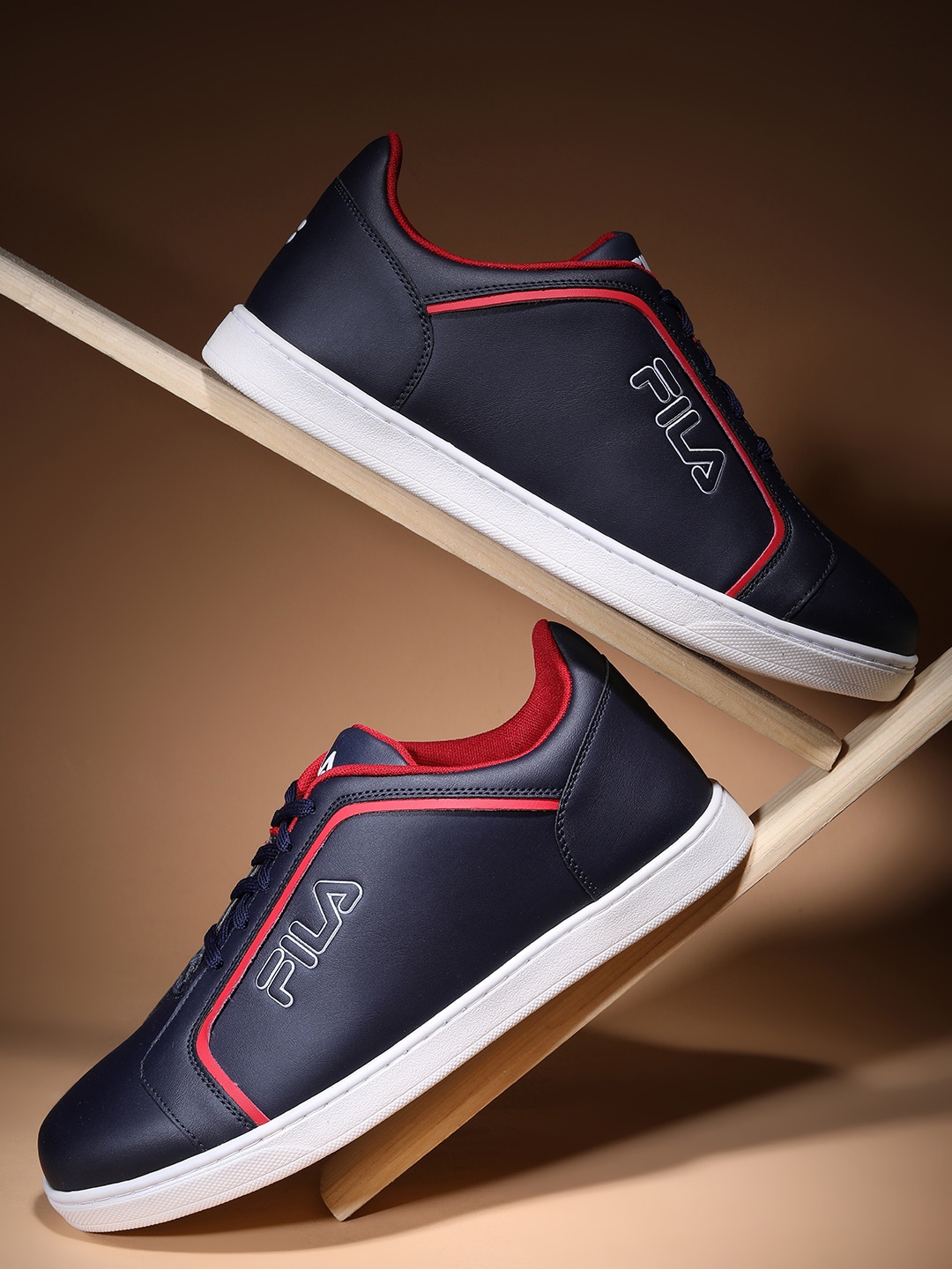 

FILA Men Printed Lace-Up Sneakers, Navy blue