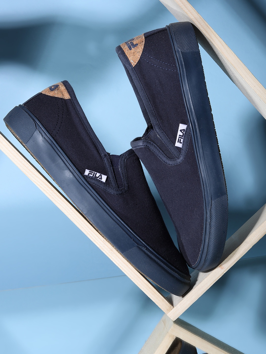 

FILA Round Toe Slip-On Loafers, Navy blue