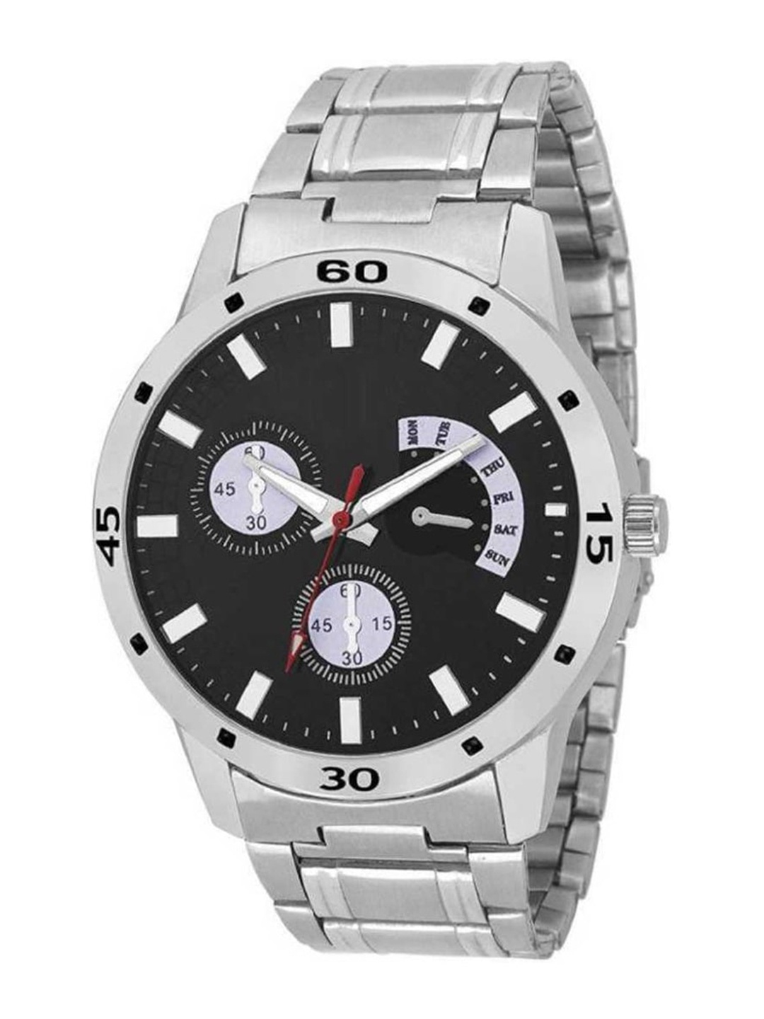 

WATCHSTAR Men Stainless Steel Bracelet Style Straps Analogue Watch Aveo steel, Black