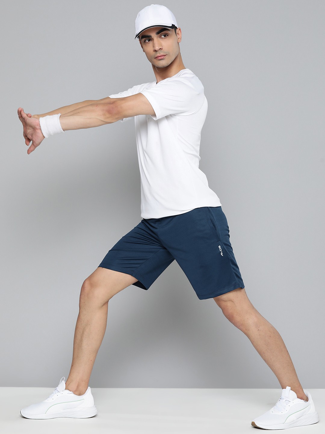 

Alcis Men Slim Fit Training or Gym Sports Shorts, Blue