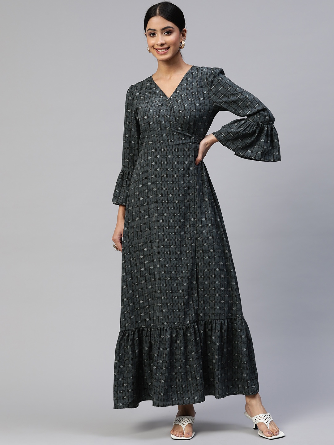 

Cottinfab Crepe Maxi Dress, Grey