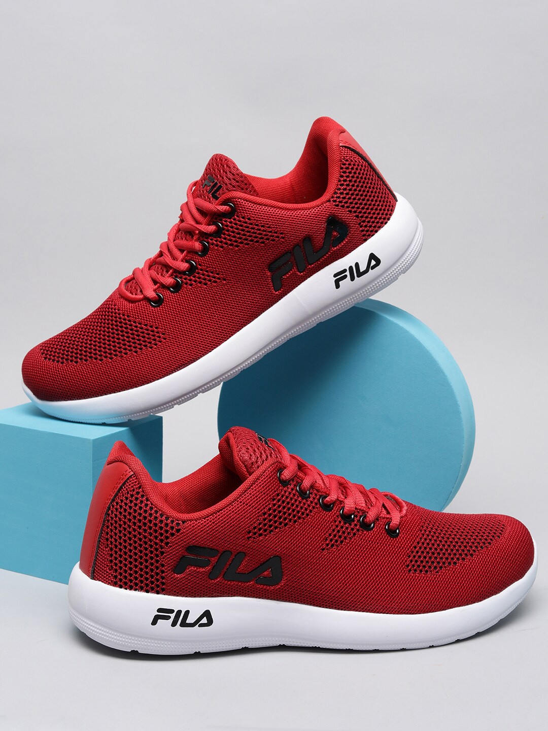 

FILA Men LOREM Mesh Running Shoes, Red