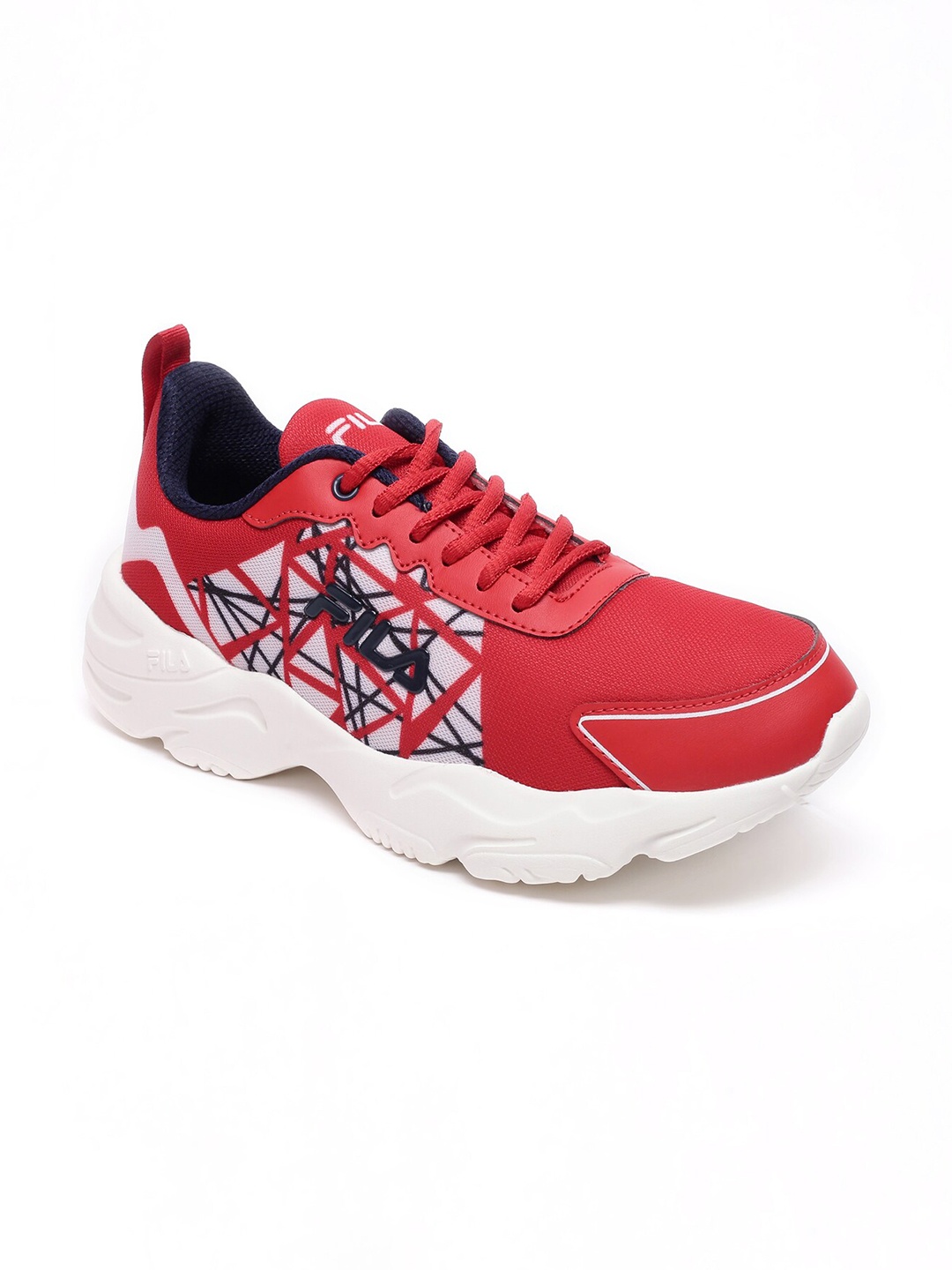 

FILA Men TREL Mesh Lace-Up Running Shoes, Red