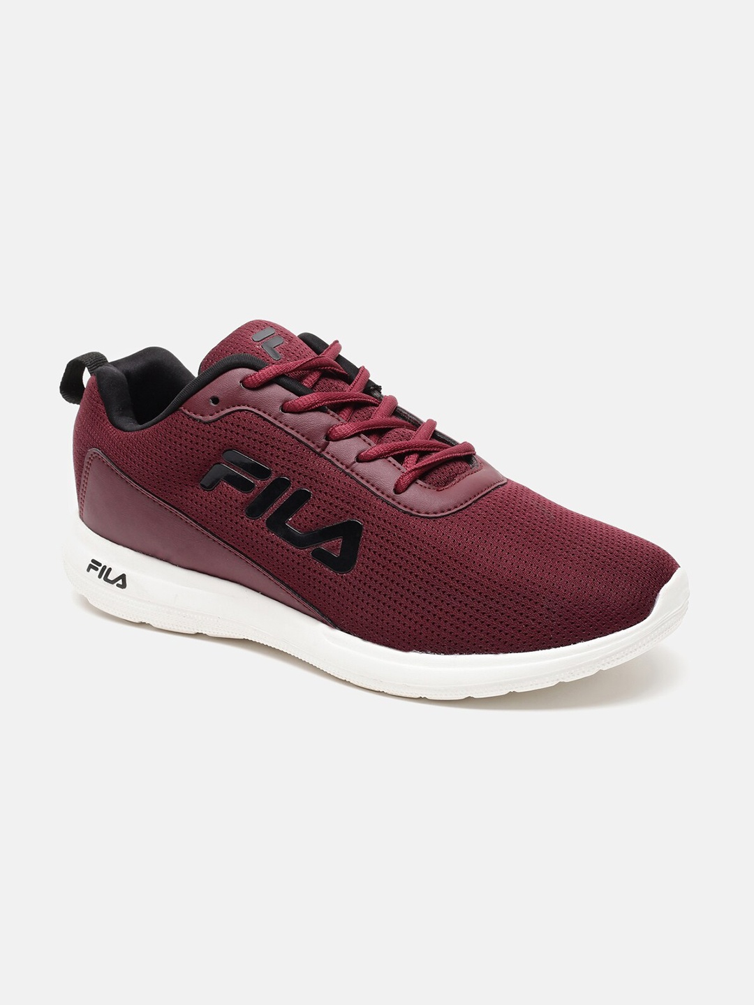 

FILA Men Mesh SLACK Lace-Up Running Shoes, Red