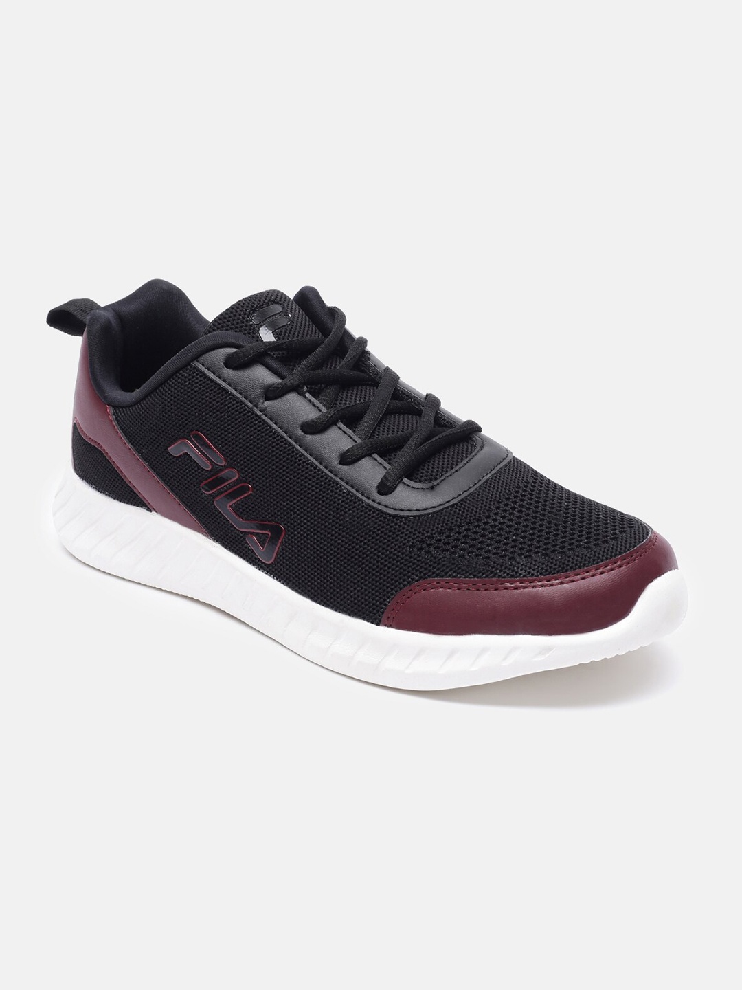 

FILA Men BURT Lace-Ups Mesh Running Sports Shoes, Black