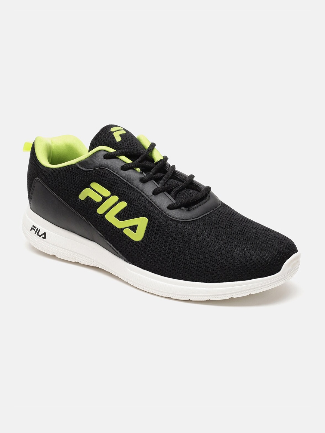 

FILA Men Mesh Running Lace-Ups Shoes, Black