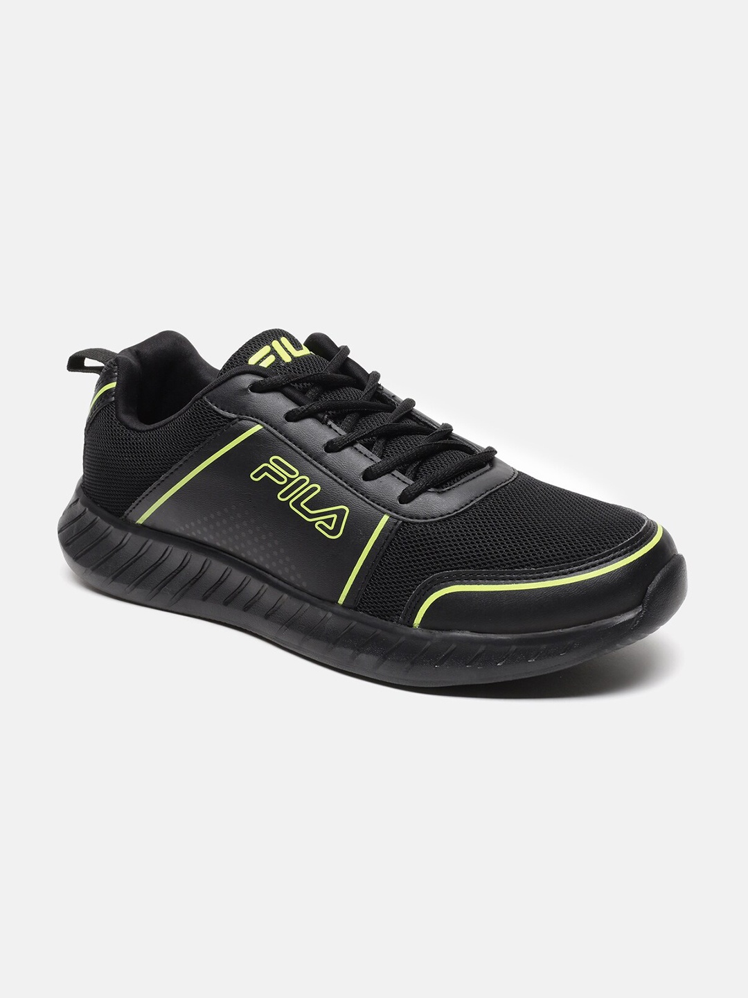 

FILA Men Mesh Running Sports Shoes, Black