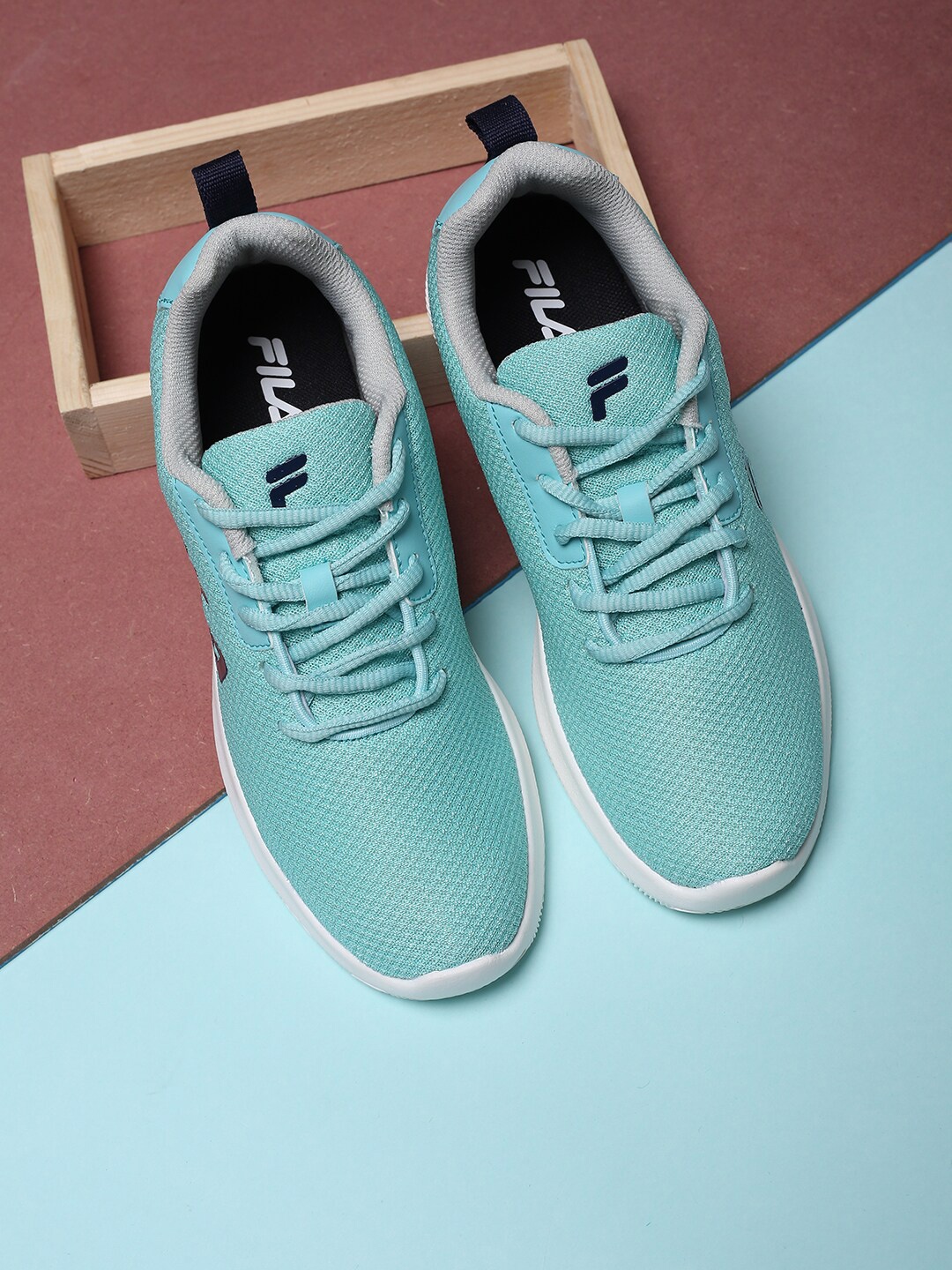 

FILA Women KAMIN Mesh Lace-Up Running Shoes, Blue
