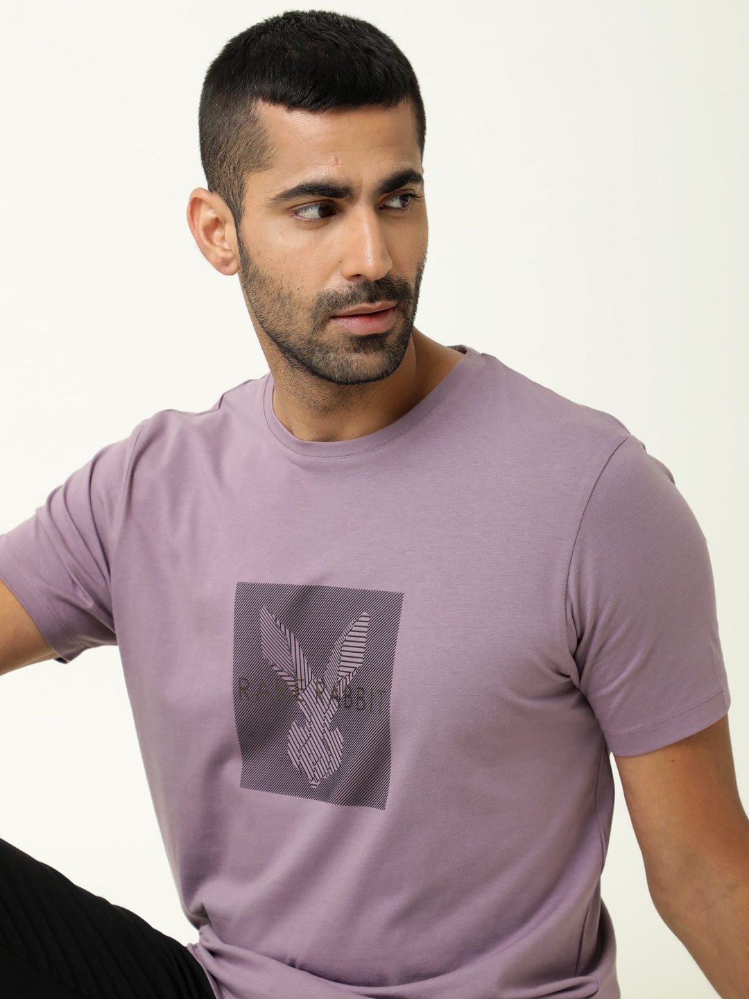 

RARE RABBIT Men Mote Slim Fit T-Shirt, Purple