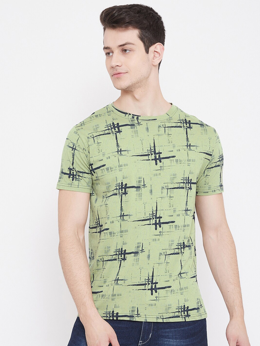 

Rodzen Abstract Printed Pure Cotton T-shirt, Green