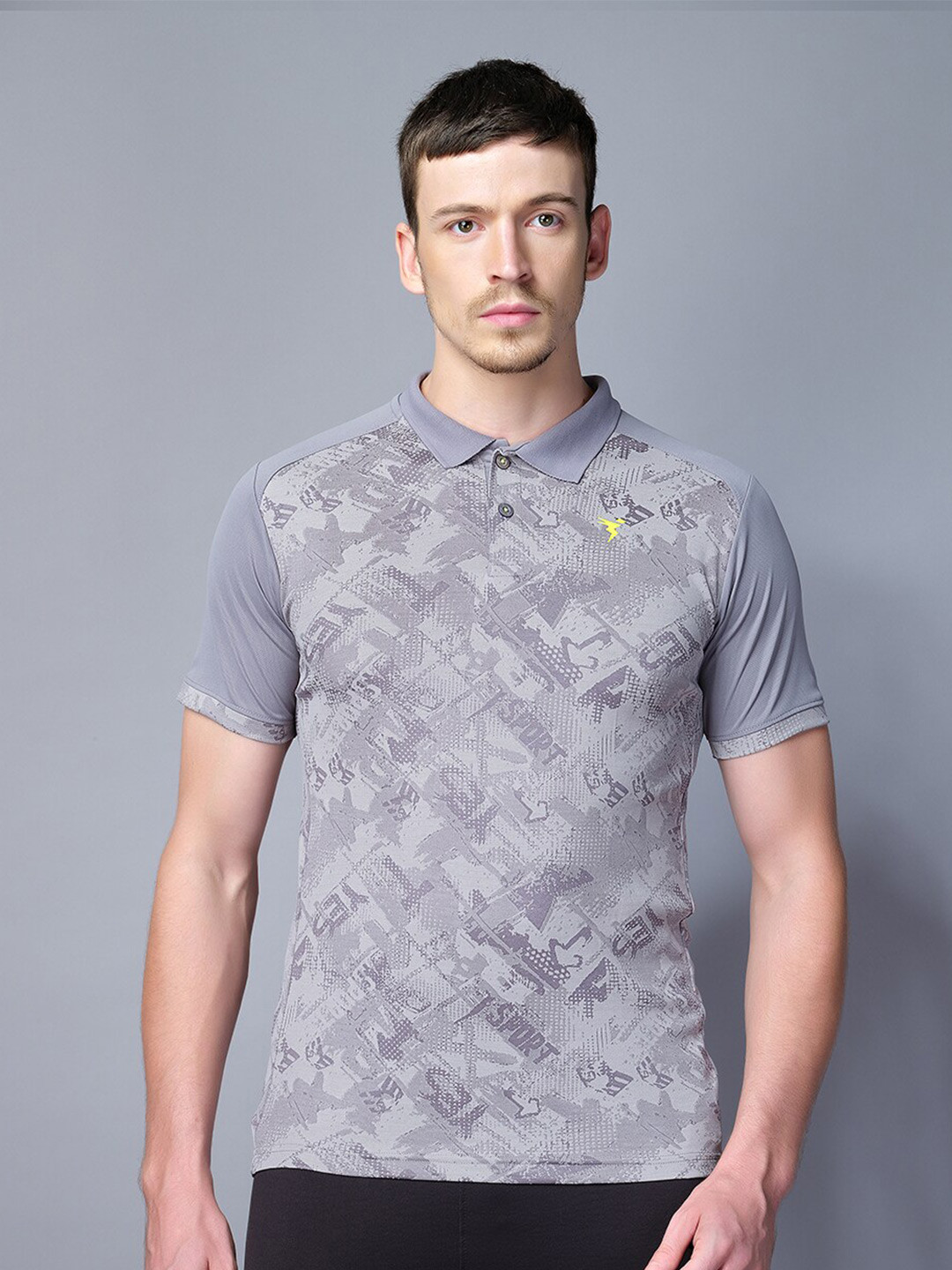 

Technosport Men Printed Antimicrobial T-shirt, Grey