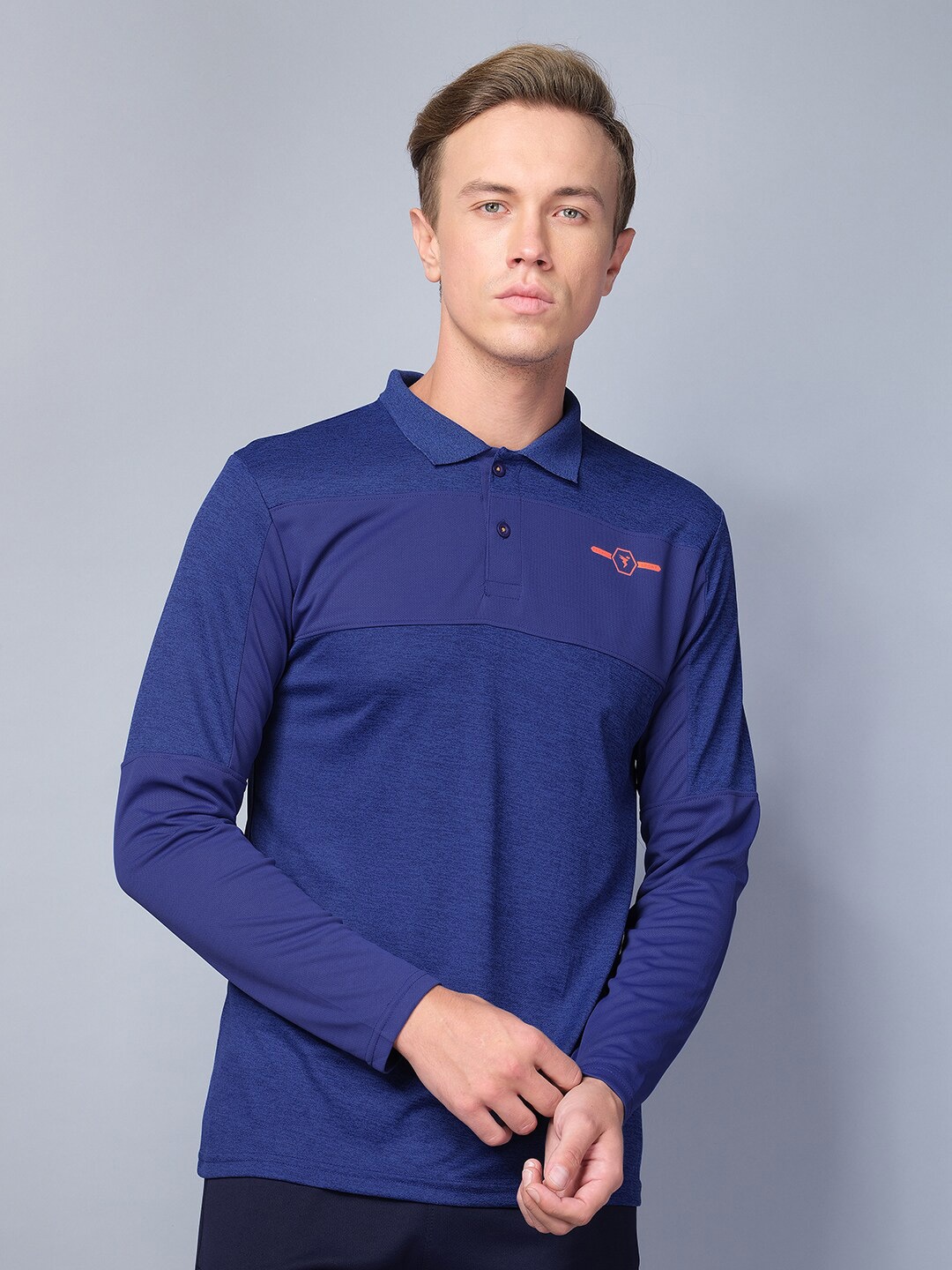 

Technosport Men Polo Collar Antimicrobial Active T-shirt, Blue