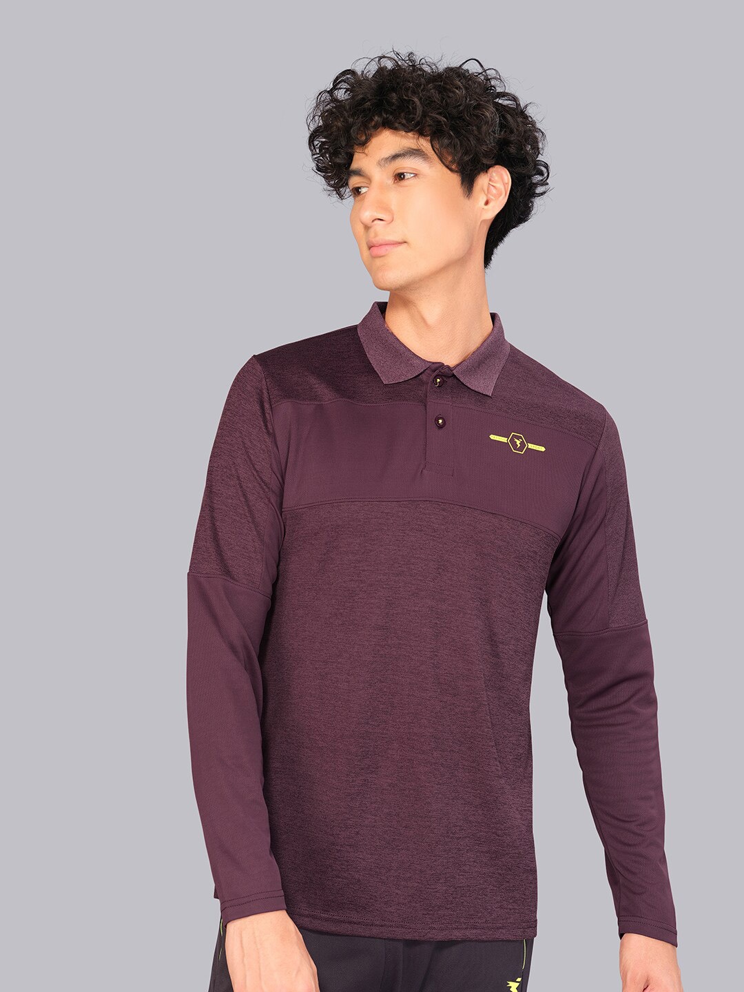 

Technosport Men Polo Collar Antimicrobial T-shirt, Burgundy