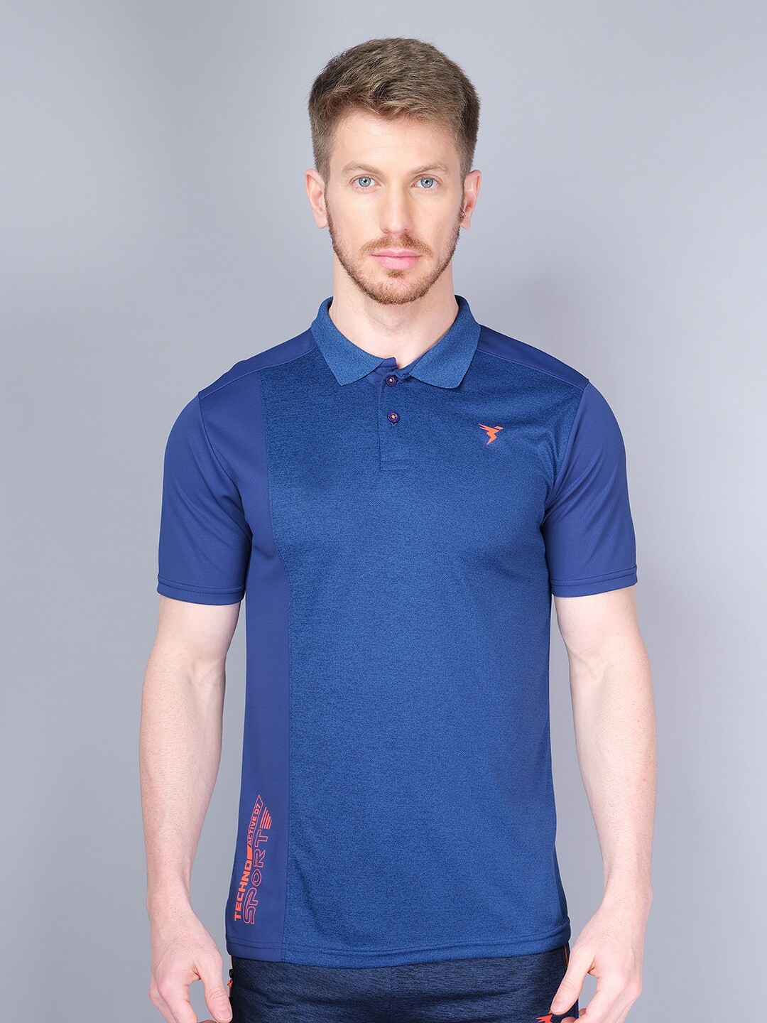 

Technosport Men Polo Collar Antimicrobial Active T-shirt, Blue