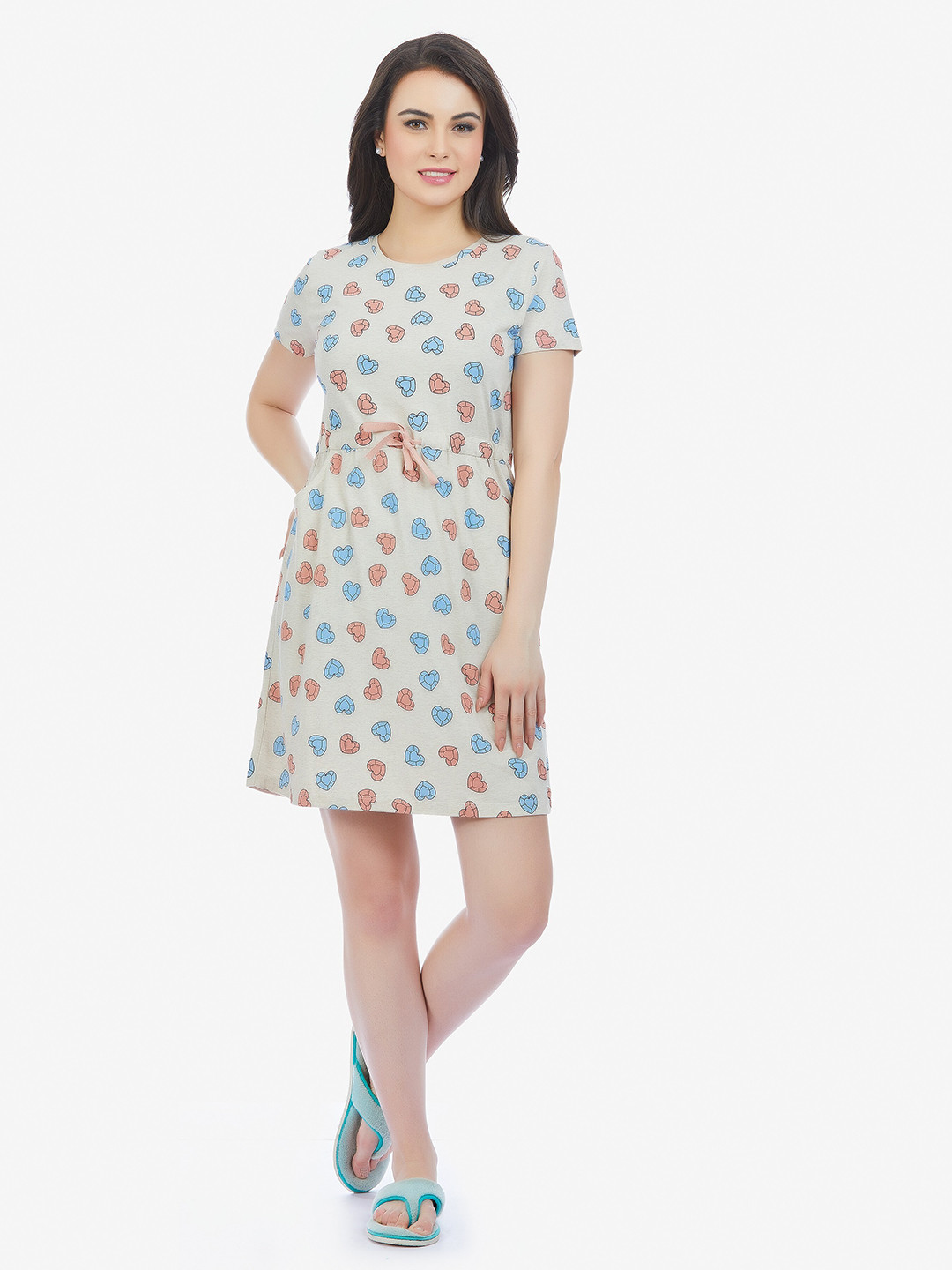 

MAYSIXTY Grey Printed Nightdress