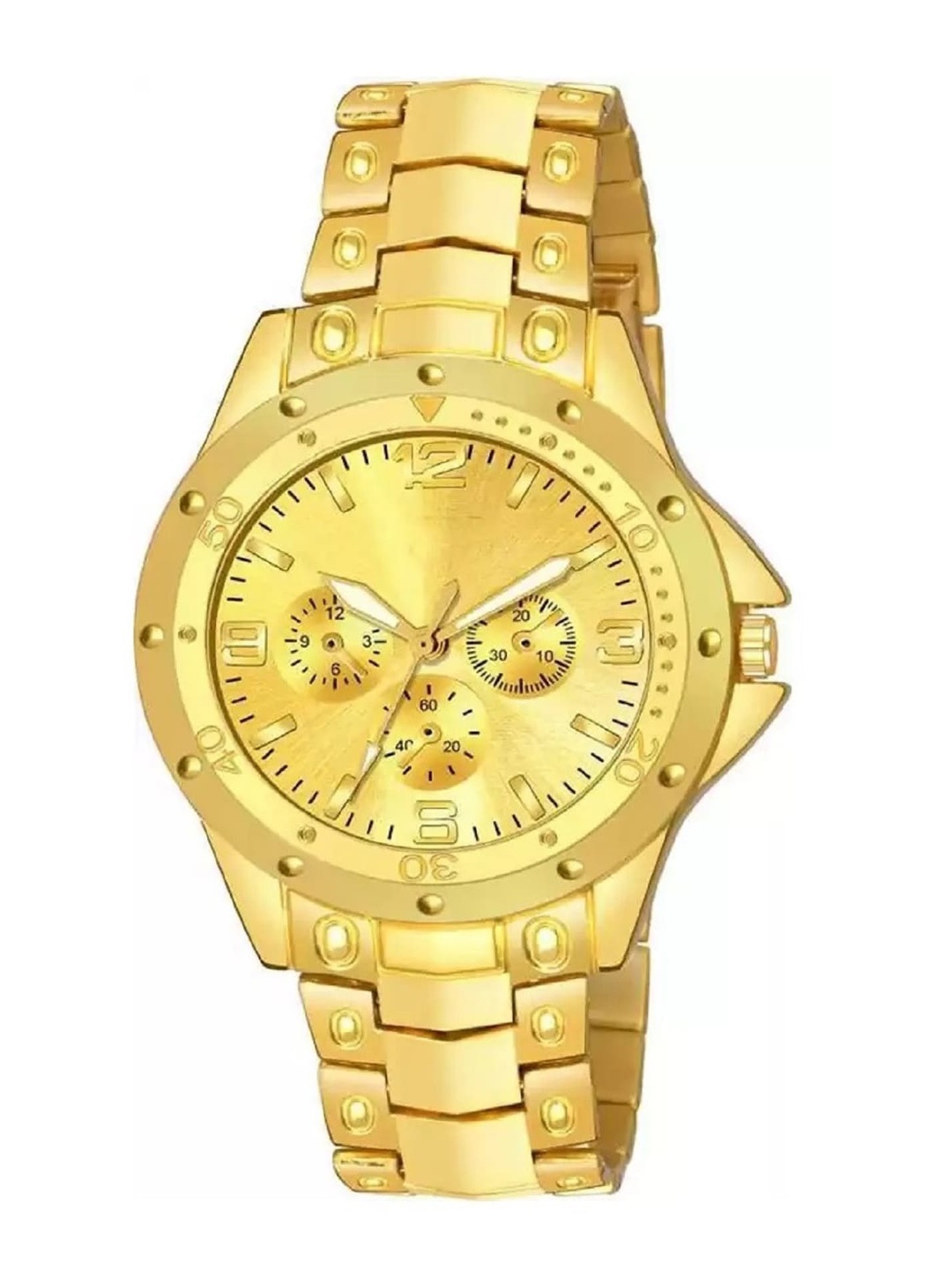 

WATCHSTAR Men Embellished Dial & Bracelet Style Straps Analogue Watch Rosra Gold