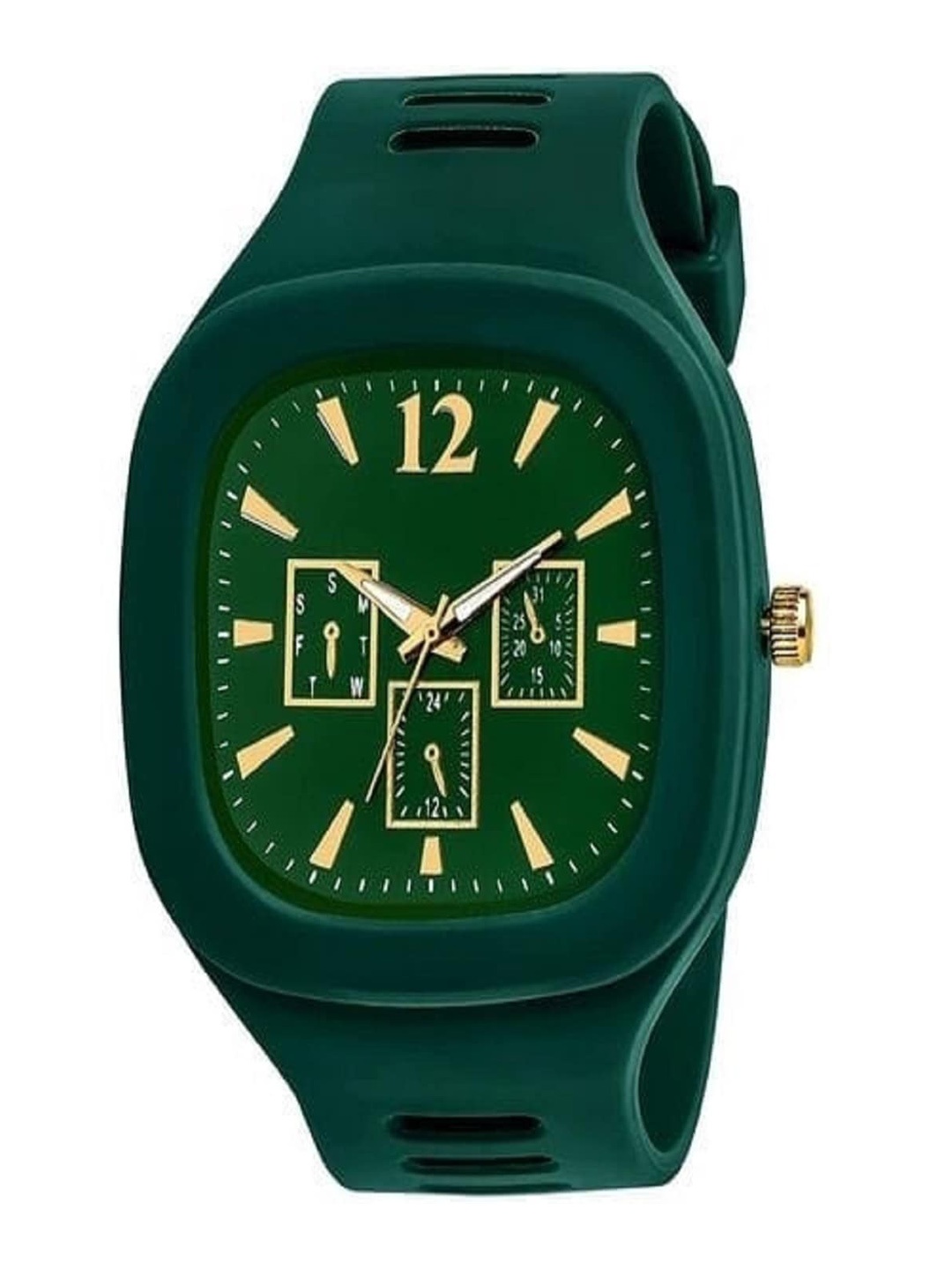 

WATCHSTAR Men Square Dial & Straps Analogue Watch Milar Green