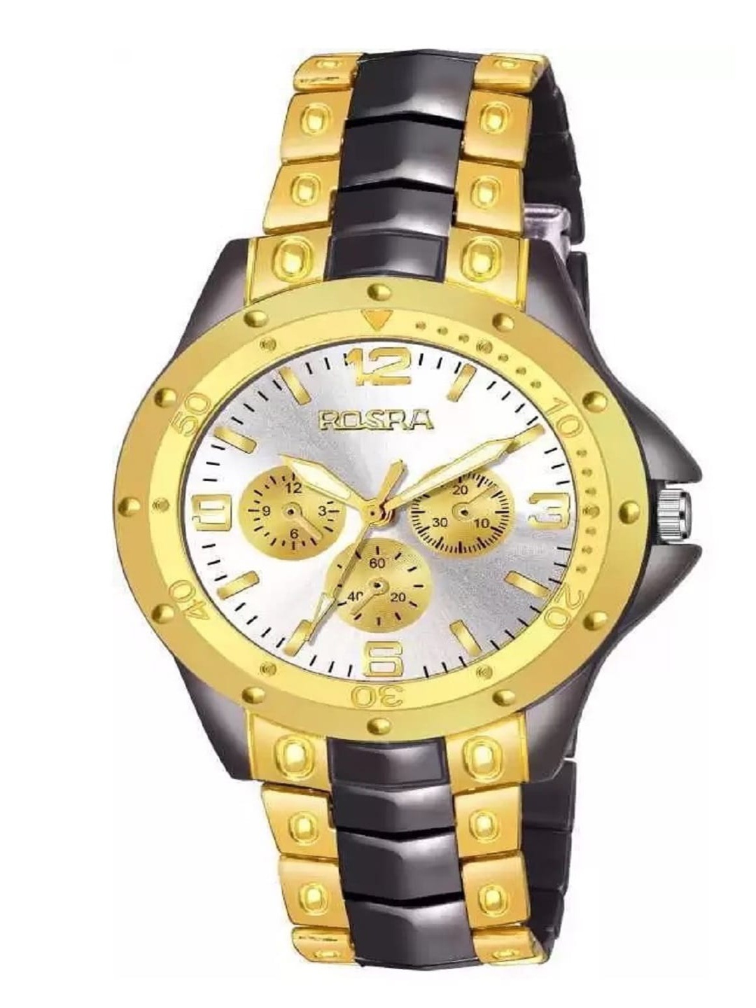 

WATCHSTAR Men Embellished Dial & Stainless Steel Straps Analogue Watch Rosra gold