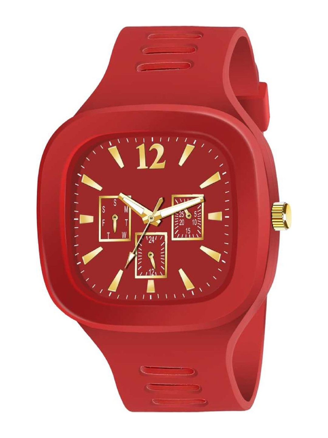 

WATCHSTAR Men Printed Dial & Rubber Straps Analogue Watch Milar Red