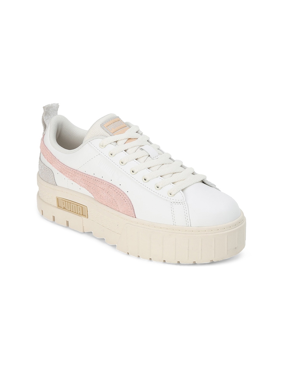 

Puma Women Mayze Thrifted Leather Sneakers, White