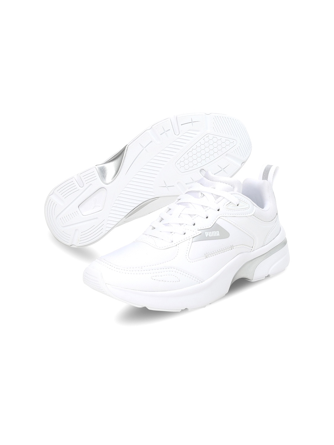 

Puma Women FS Runner Leather Metallic Casual Sneakers, White