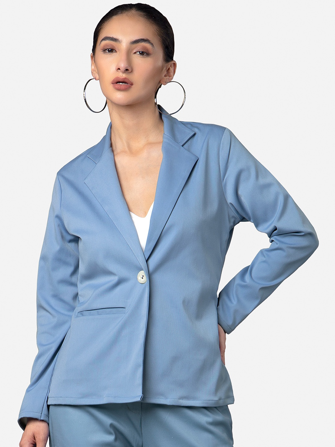 

NEOFAA Women Single-Breasted Casual Blazer, Blue