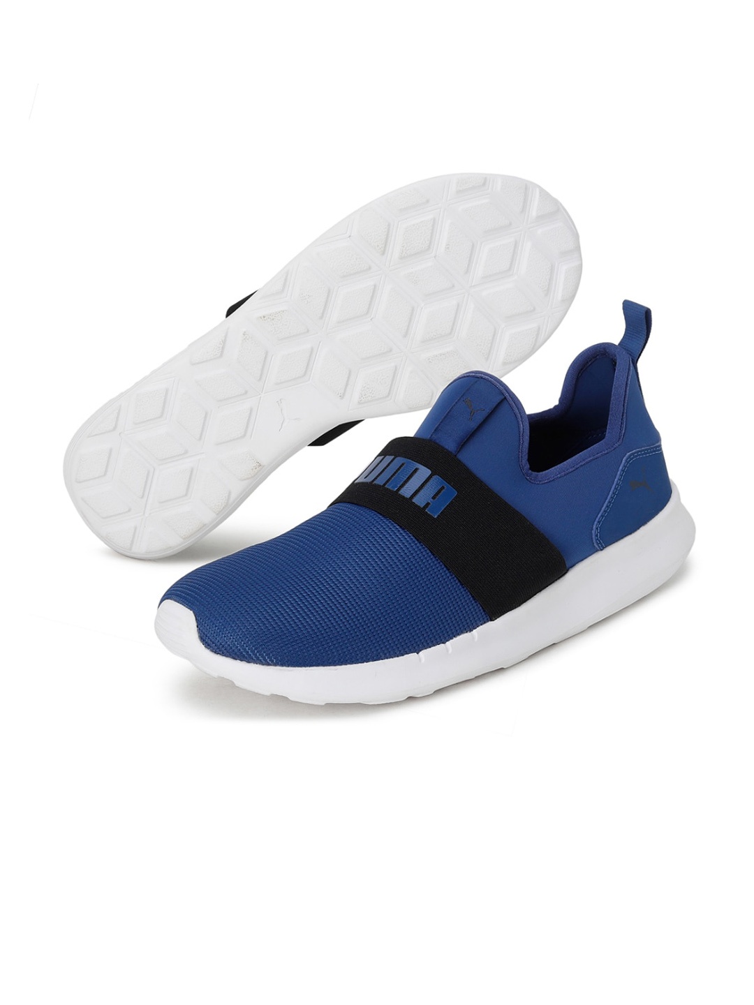 

Puma Men Relax Colourblocked Slip-On Sneakers, Blue