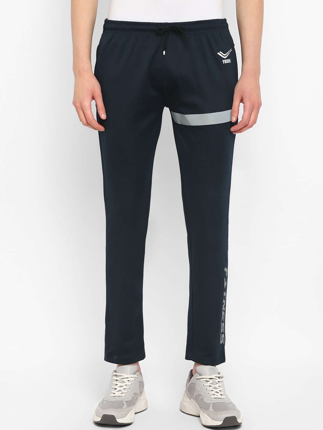 

Yuuki Men Mid-Rise Striped Track Pants, Navy blue