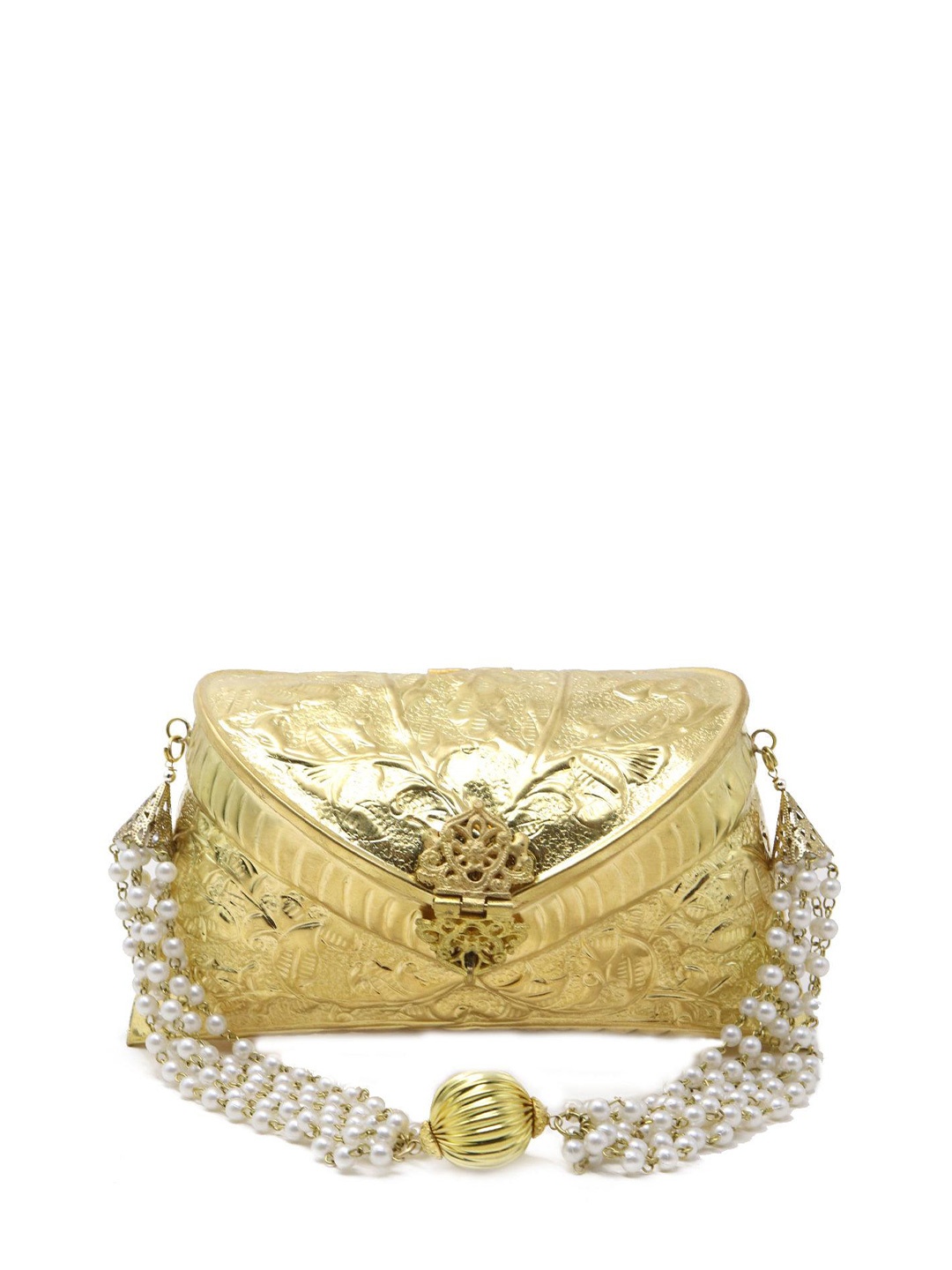 

ODETTE Textured Clutch, Gold