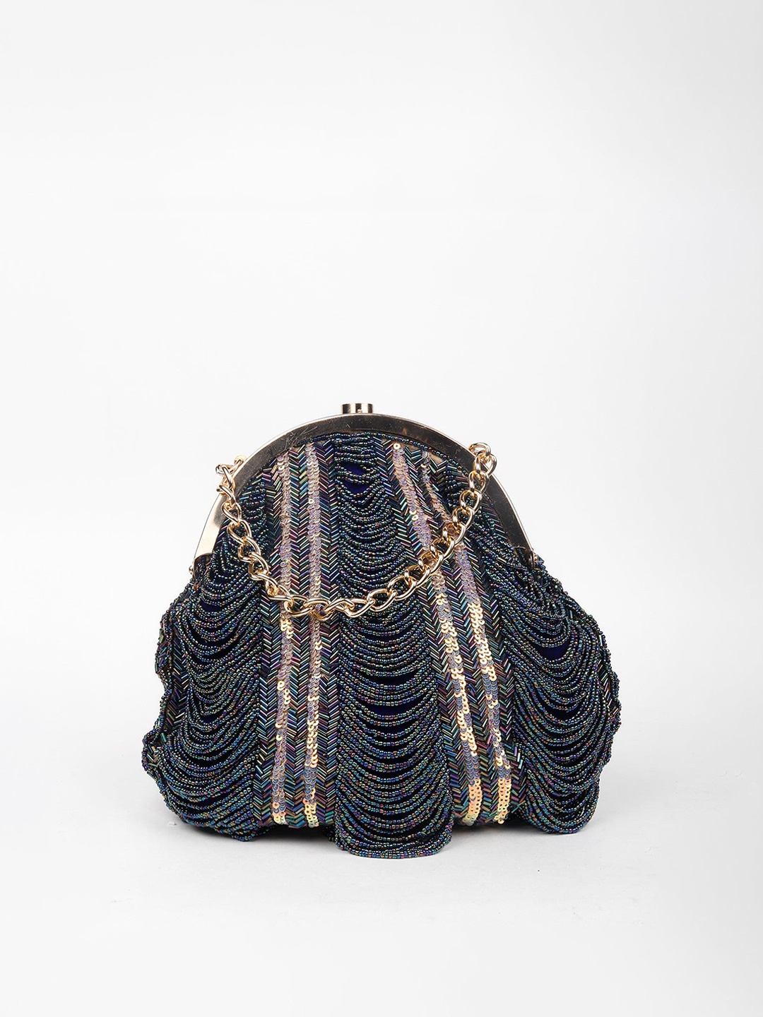 

ODETTE Embellished Purse Clutch, Blue