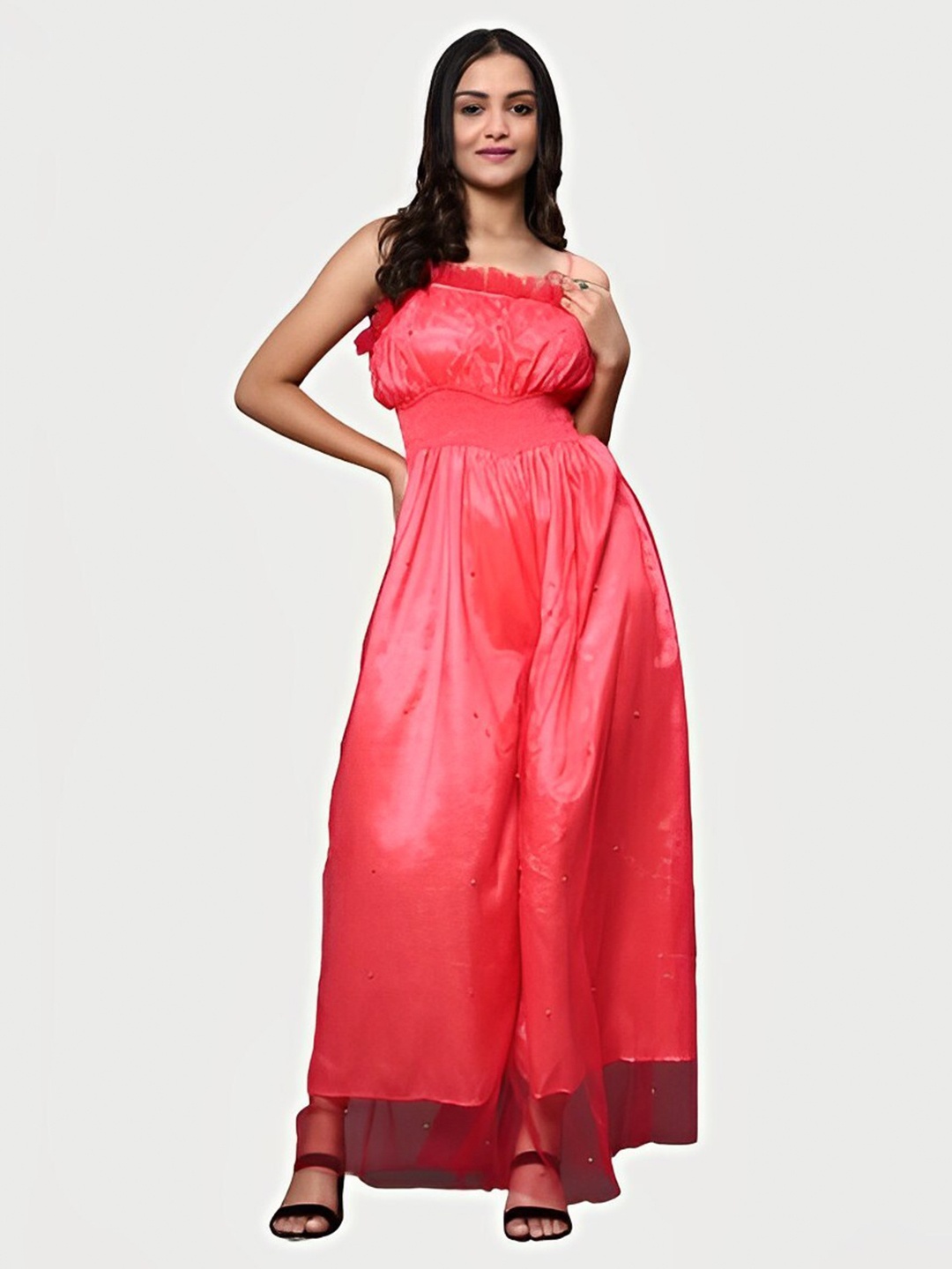 

KHUMAAR Shuchi Bhutani Basic Jumpsuit with Embellished, Pink