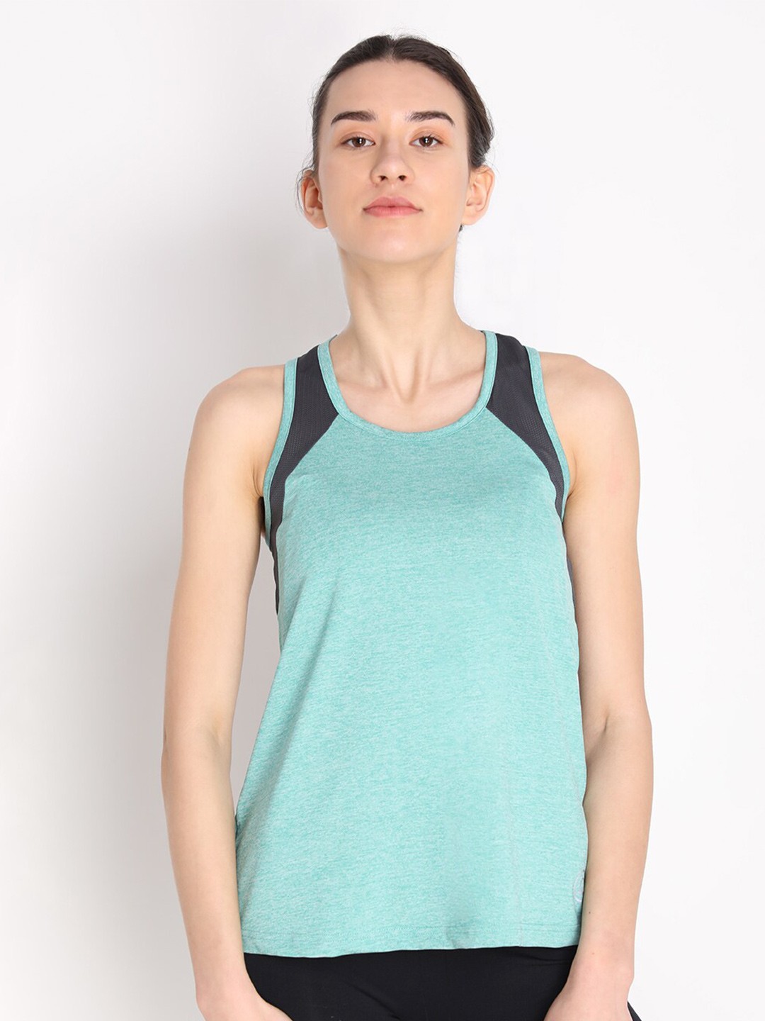 

CHKOKKO Round Neck Training Tank Top, Sea green