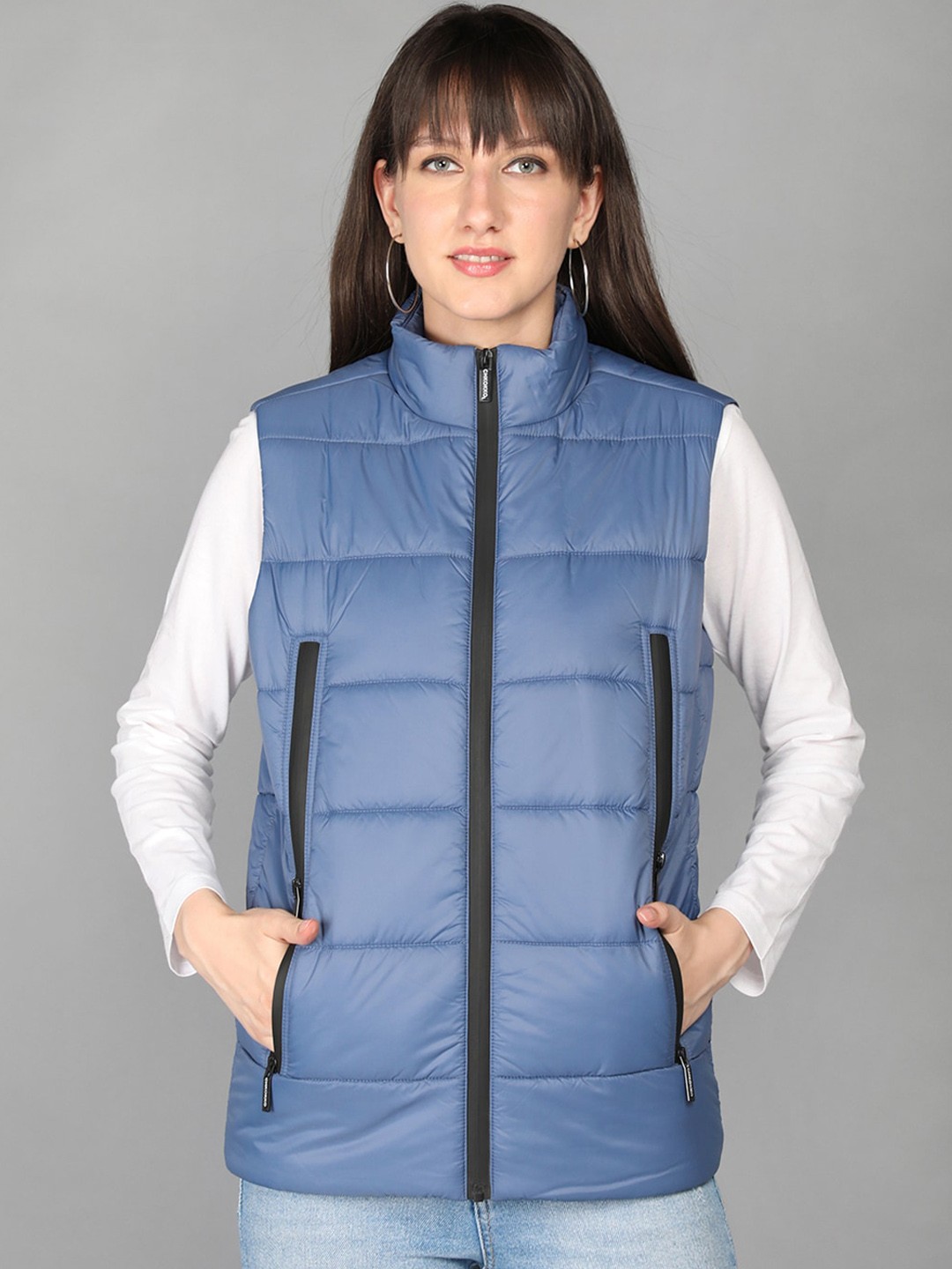 

CHKOKKO Women Colourblocked Lightweight Outdoor Puffer Jacket, Blue