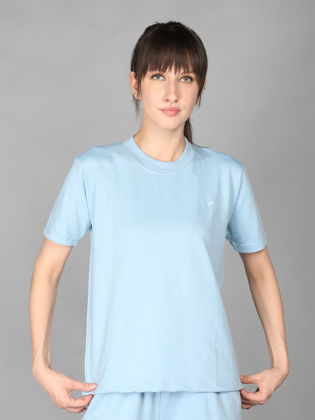 

CHKOKKO Women Short Sleeve Loose Fit T-shirt, Blue