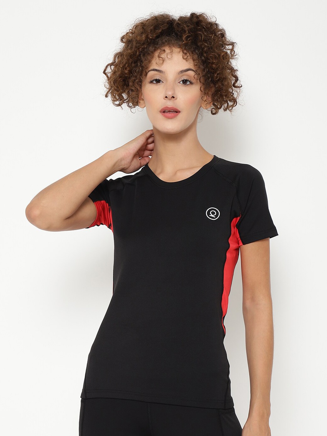 

CHKOKKO Women Round Neck Sports T-Shirt, Black