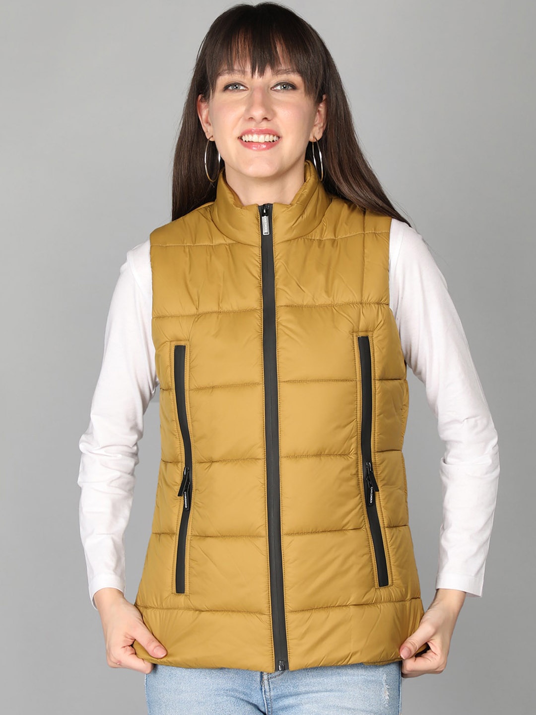 

CHKOKKO Women Lightweight Quilted Jacket, Mustard