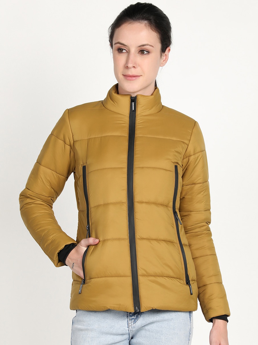 

CHKOKKO Women Lightweight Quilted Jacket, Mustard