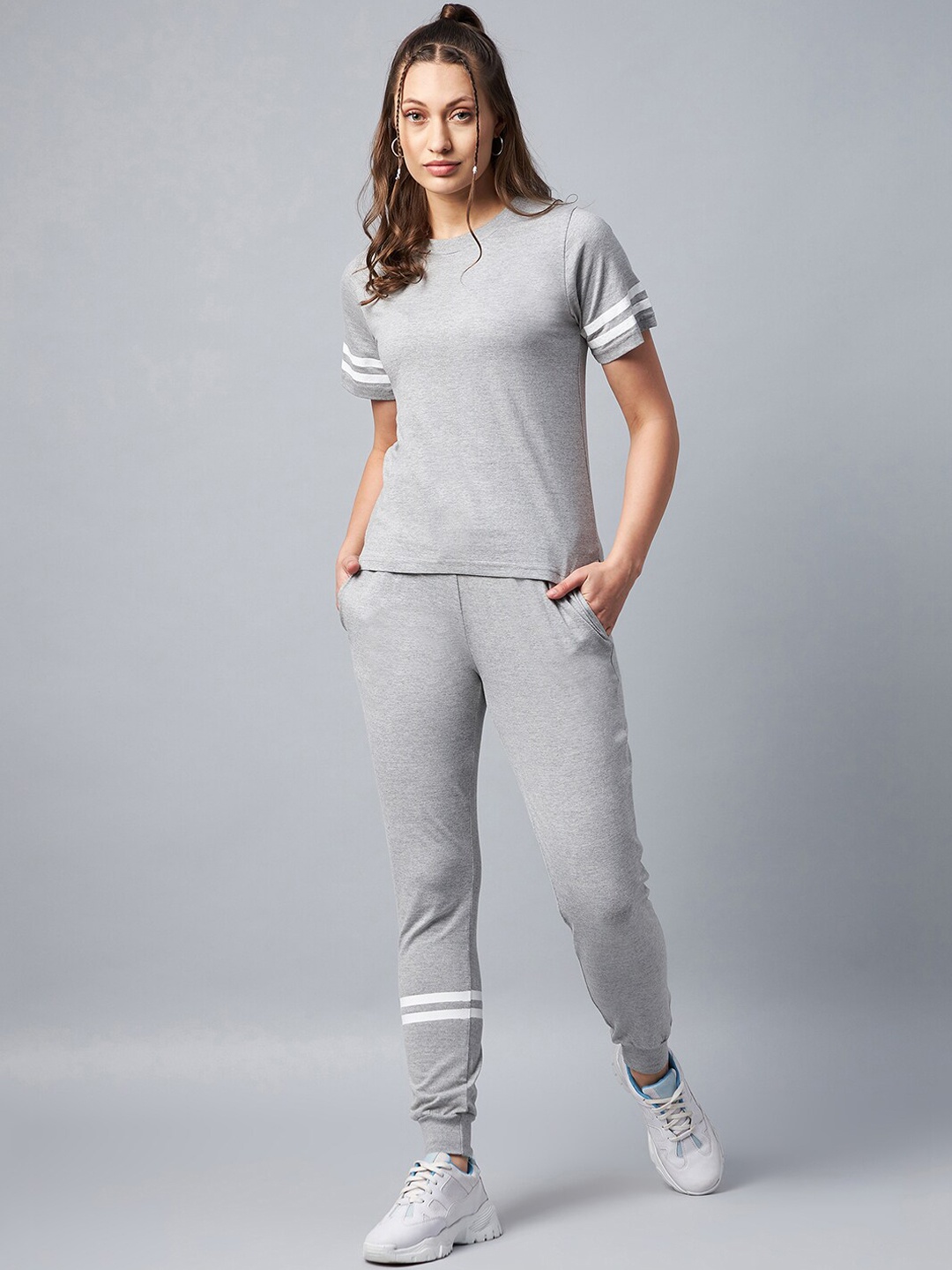 

StyleStone Women Cotton Tracksuits, Grey