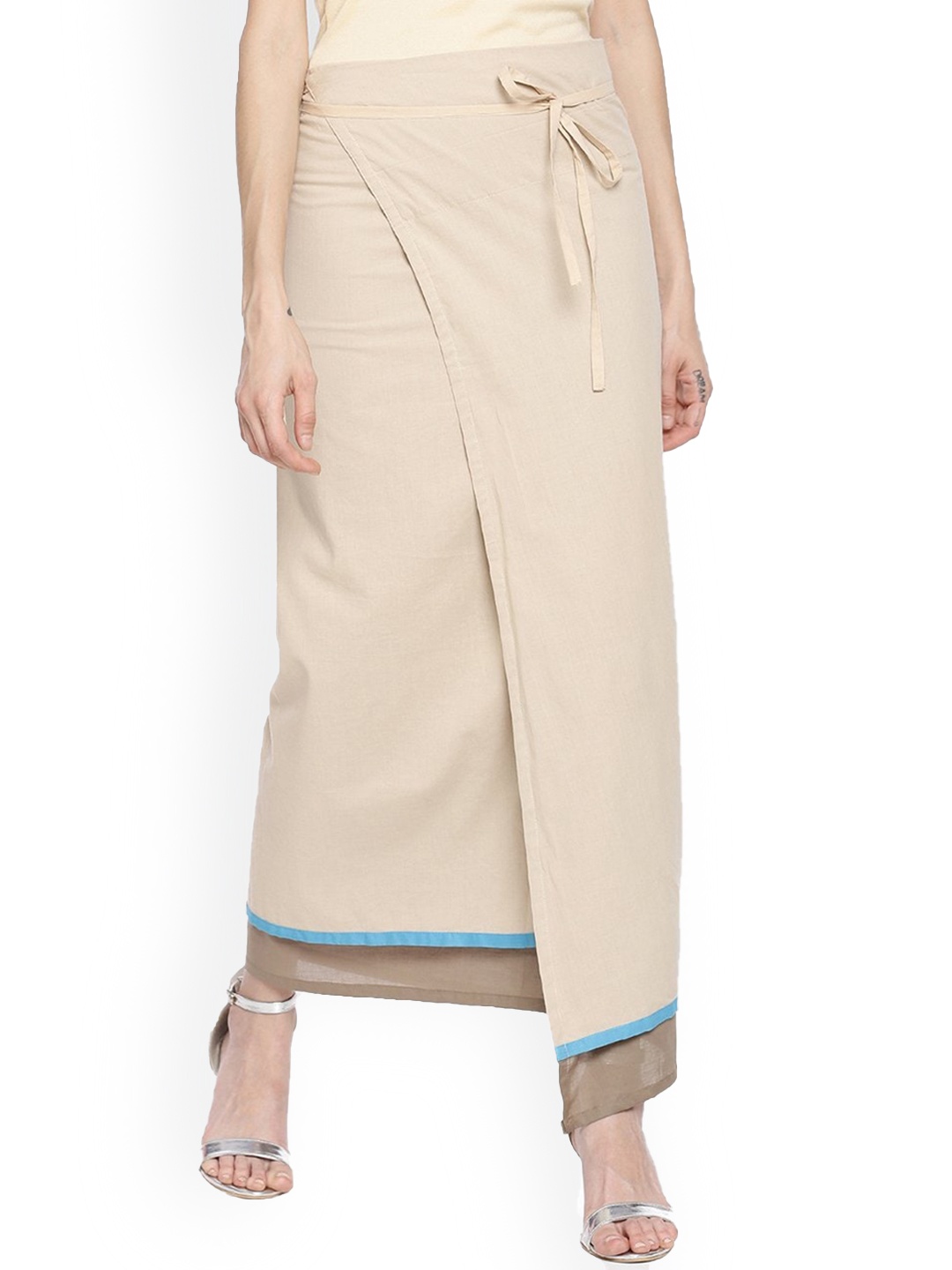 

GRASS by Gitika Goyal Pure Cotton Wrap Skirts, Beige