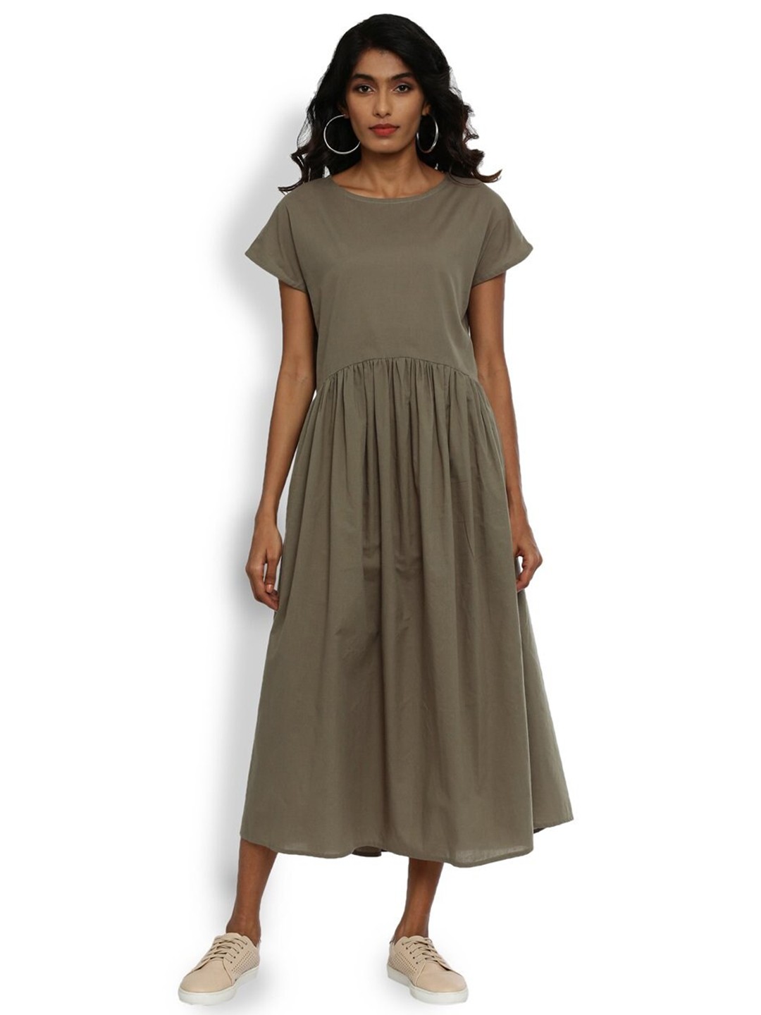 

GRASS by Gitika Goyal Cotton Midi Dress, Brown