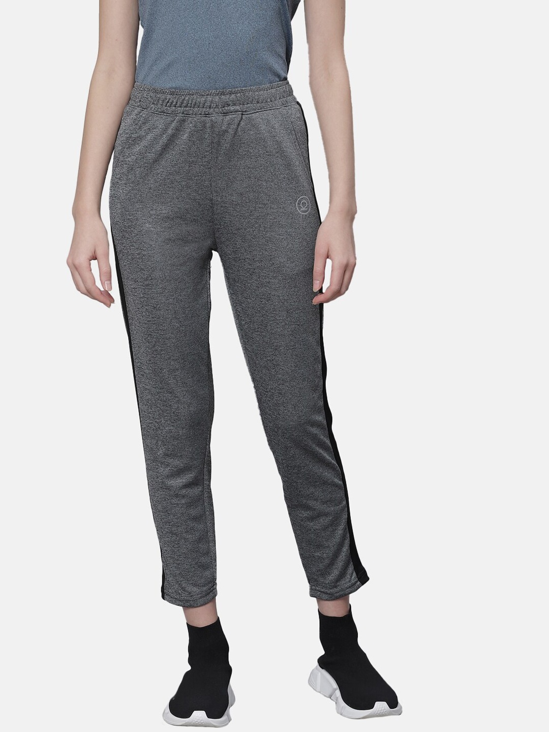 

CHKOKKO Women Mid-Rise Track Pants, Grey